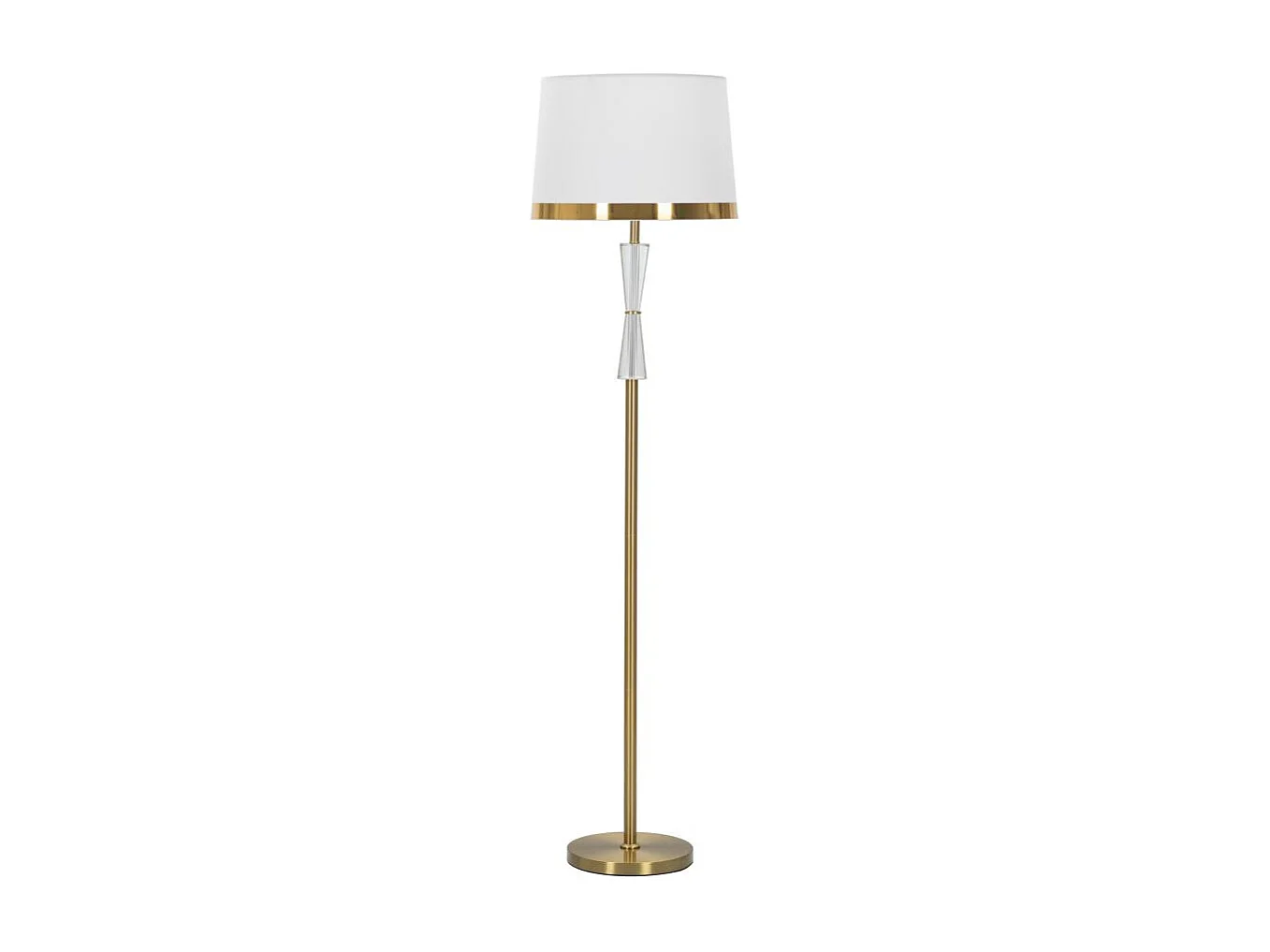 Lampadaire en Verre "Cristal" 153cm Blanc & Or