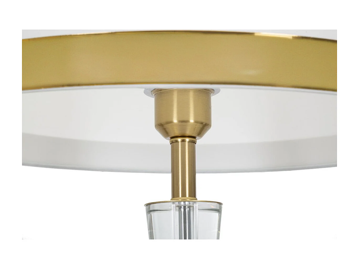 Lampadaire en Verre "Cristal" 153cm Blanc & Or