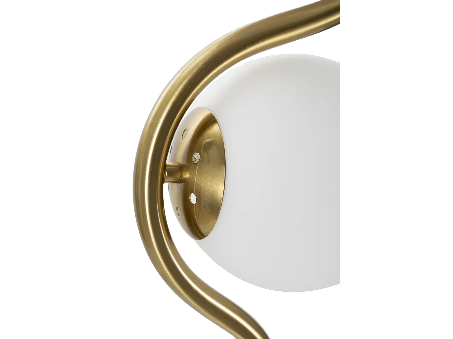 Lampadaire Design 2 Sphères "Luci" 168cm Blanc & Or