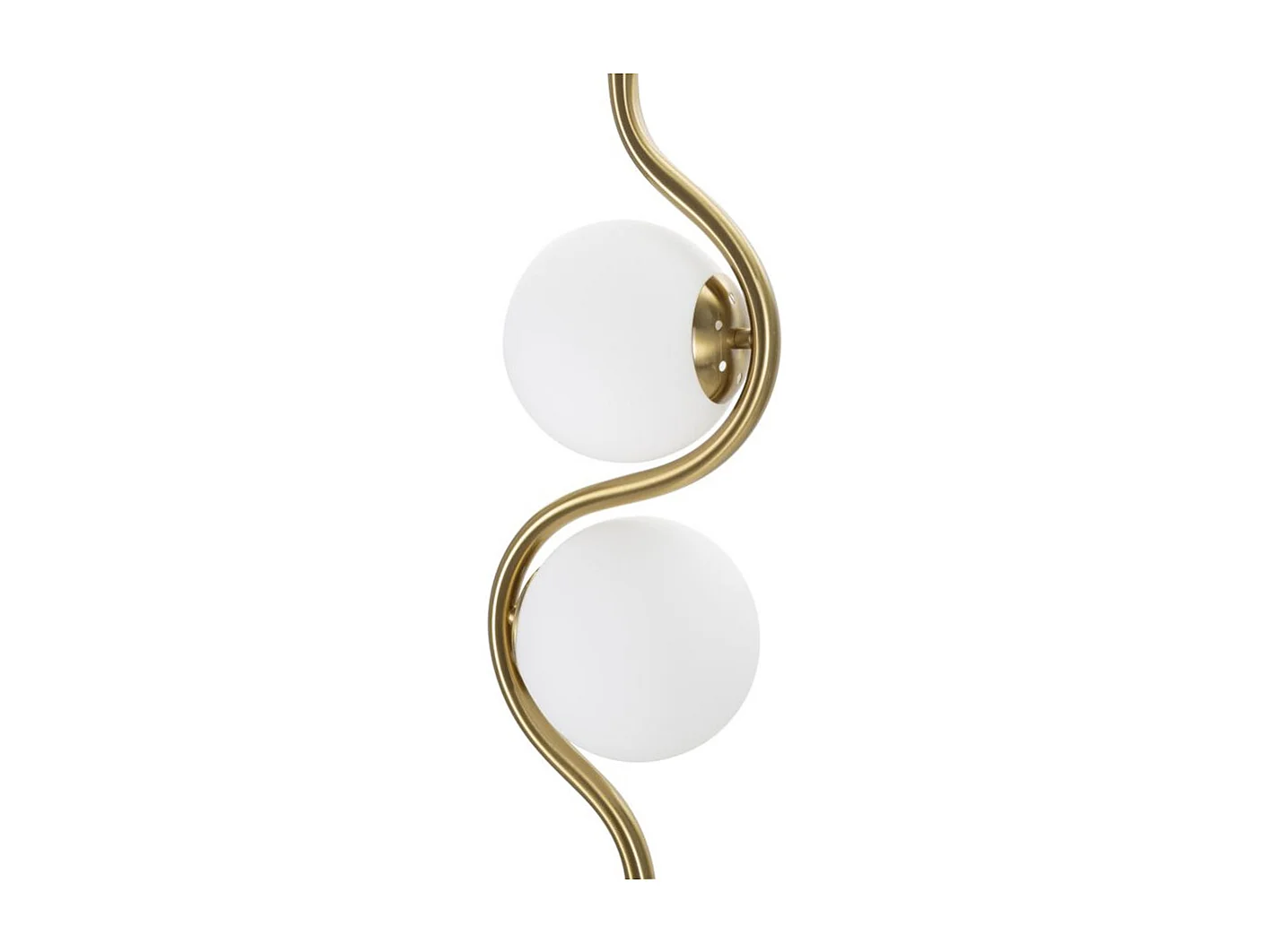 Lampadaire Design 2 Sphères "Luci" 168cm Blanc & Or