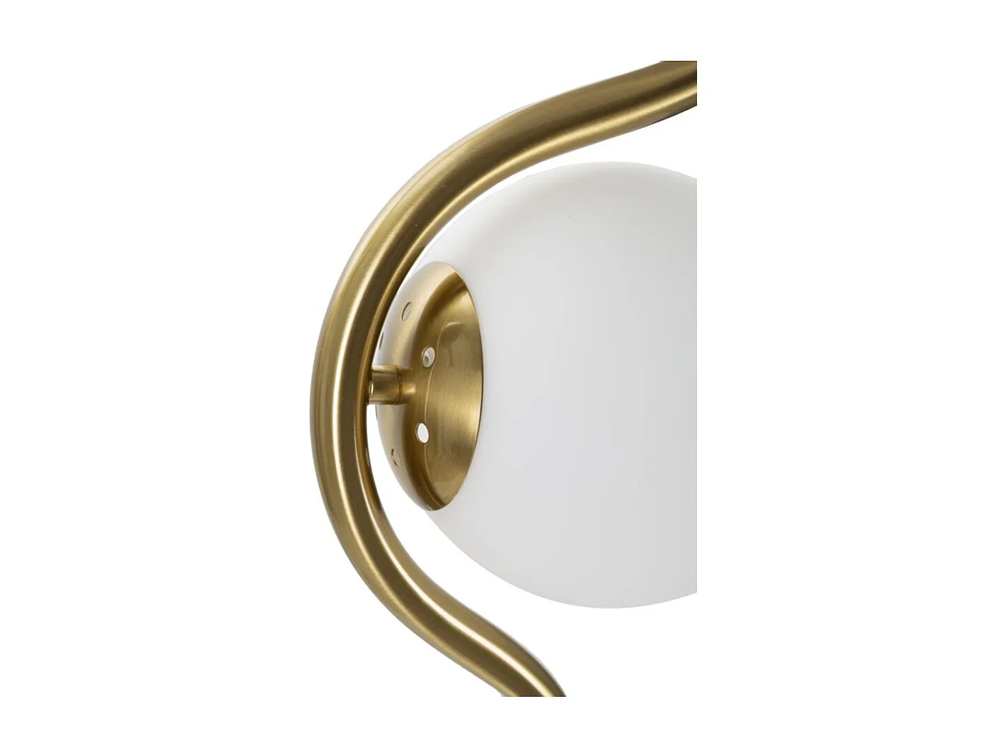 Lampadaire Design 2 Sphères "Luci" 168cm Blanc & Or