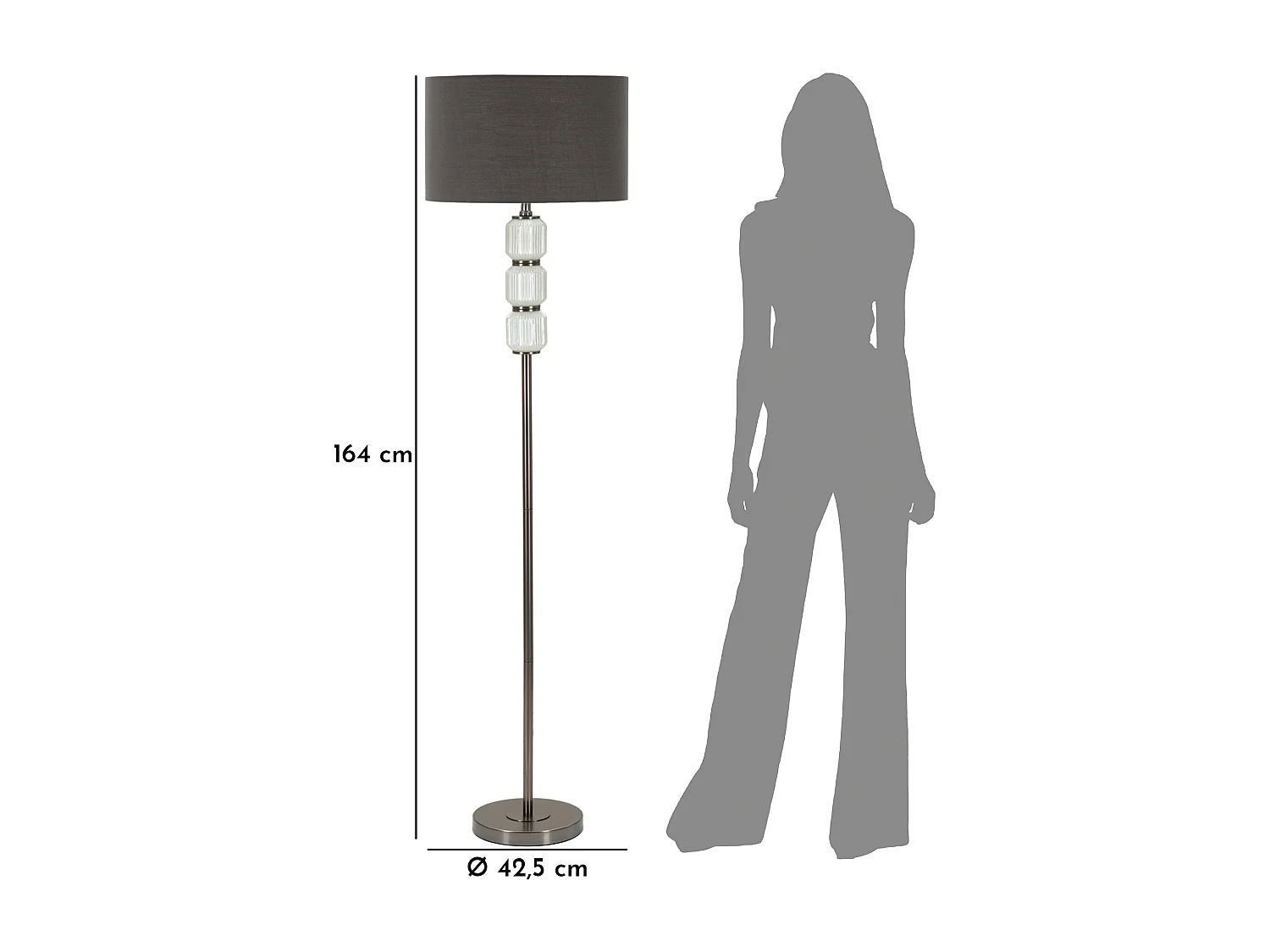 Glazen vloerlamp cm Ø 42,5x164