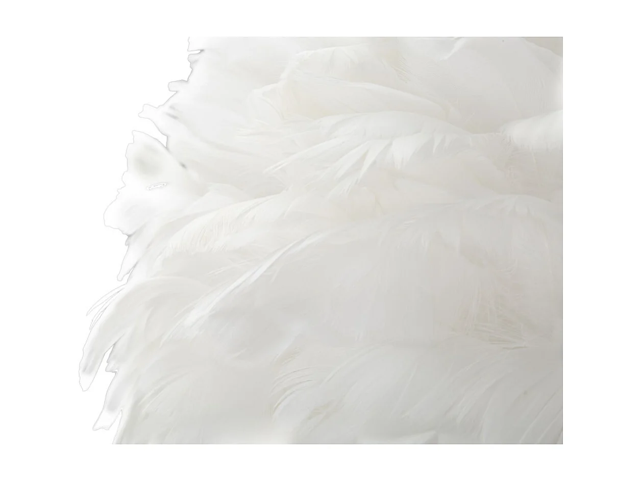 Lampadaire Imitation Plume "Slim" 165cm Or & Blanc