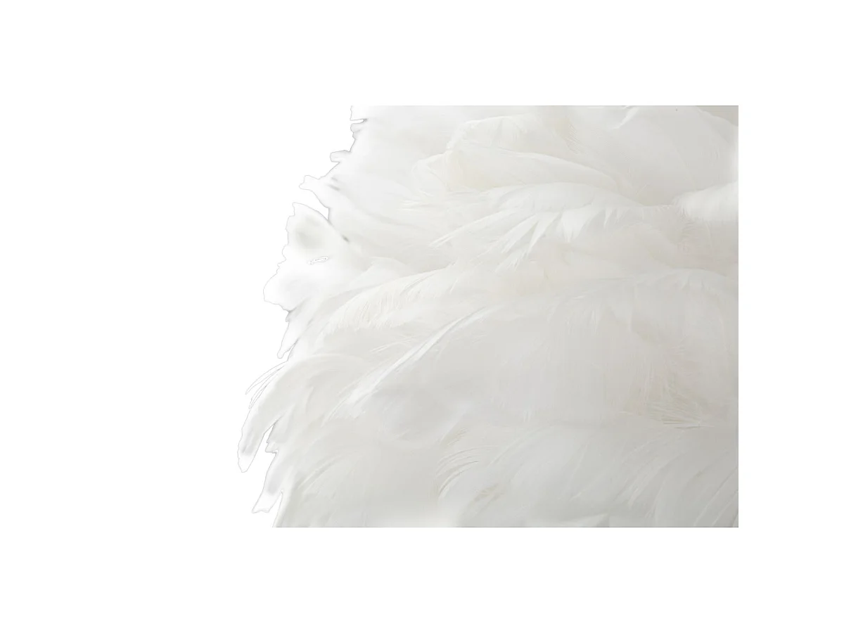 Lampadaire Imitation Plume "Slim" 165cm Or & Blanc