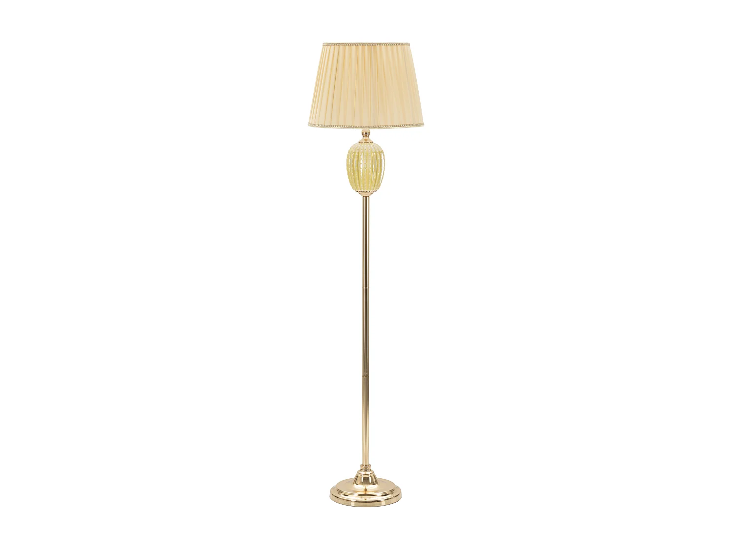 Lampadaire en Métal "Harley" 160cm Or & Beige