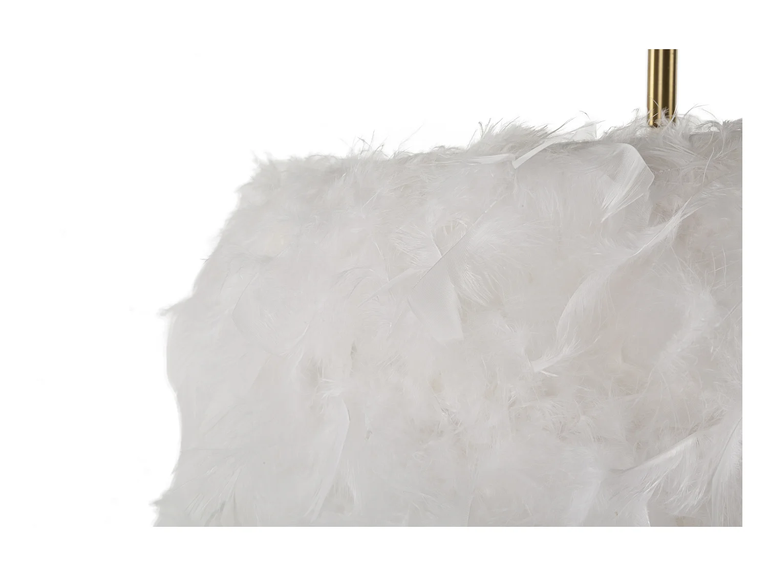 Lampada da terra con piume bianche cm  60x33x170
