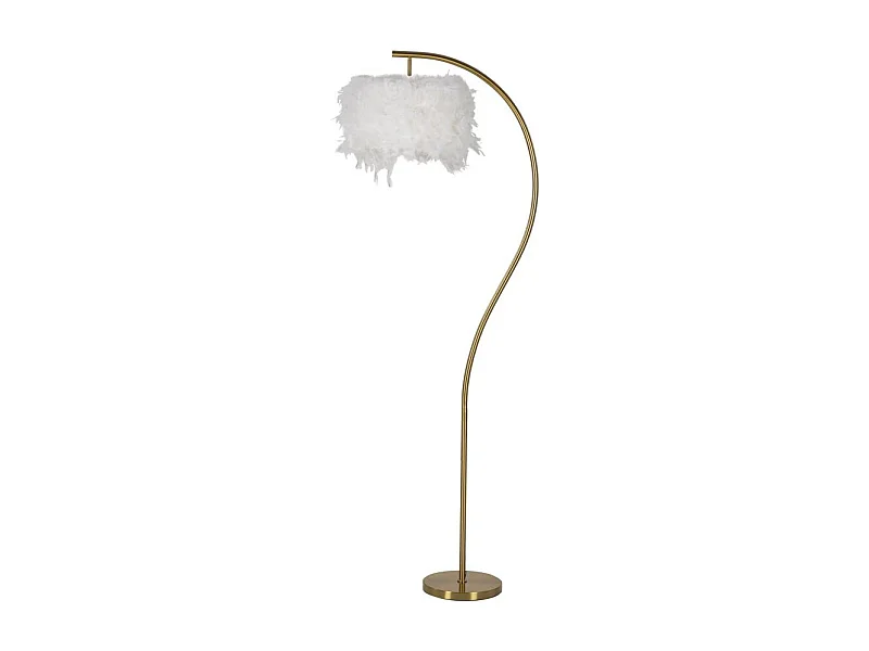Lampada da terra con piume bianche cm  60x33x170