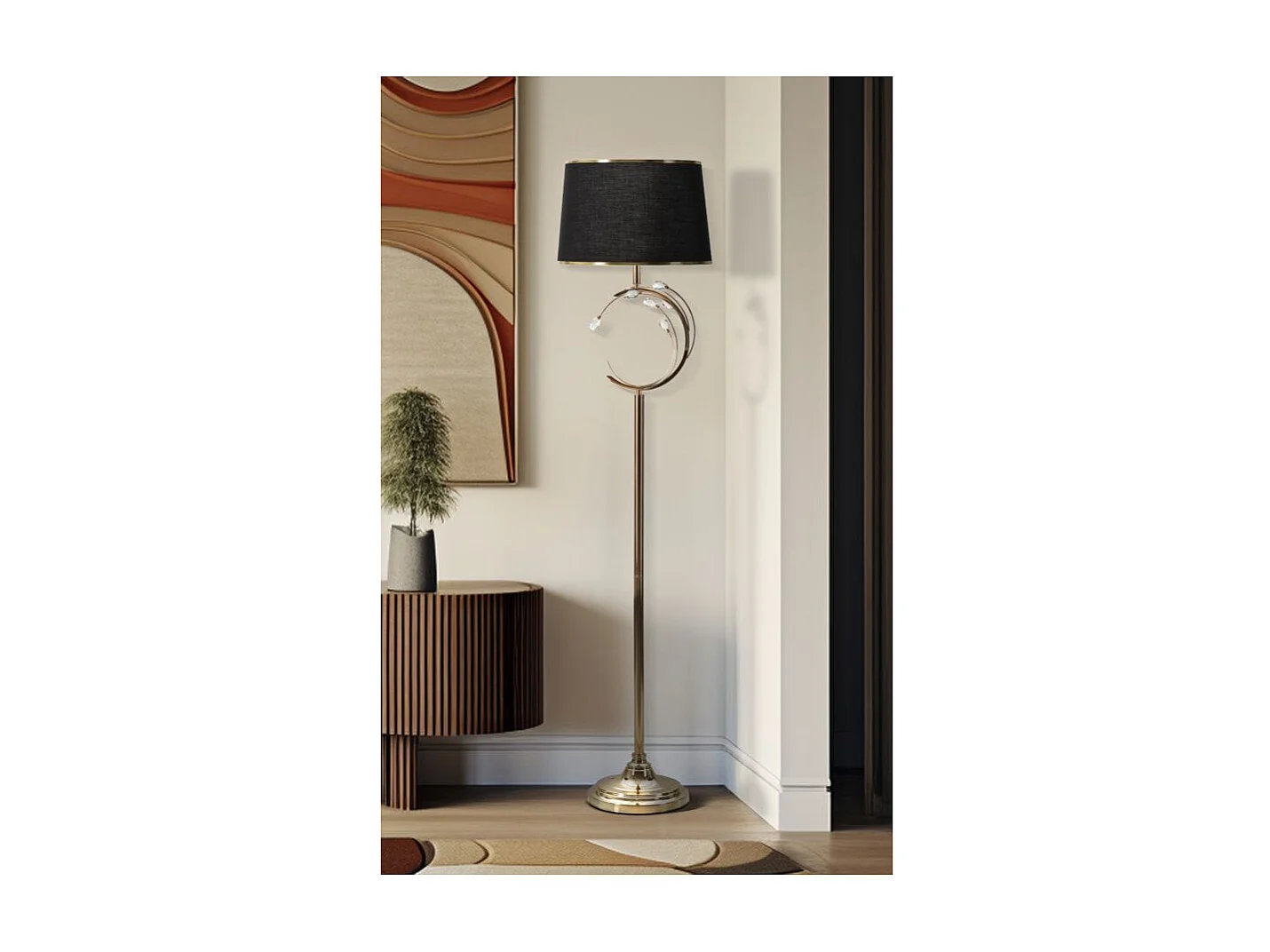 Gouden metalen staande lamp Ø 38x160 cm