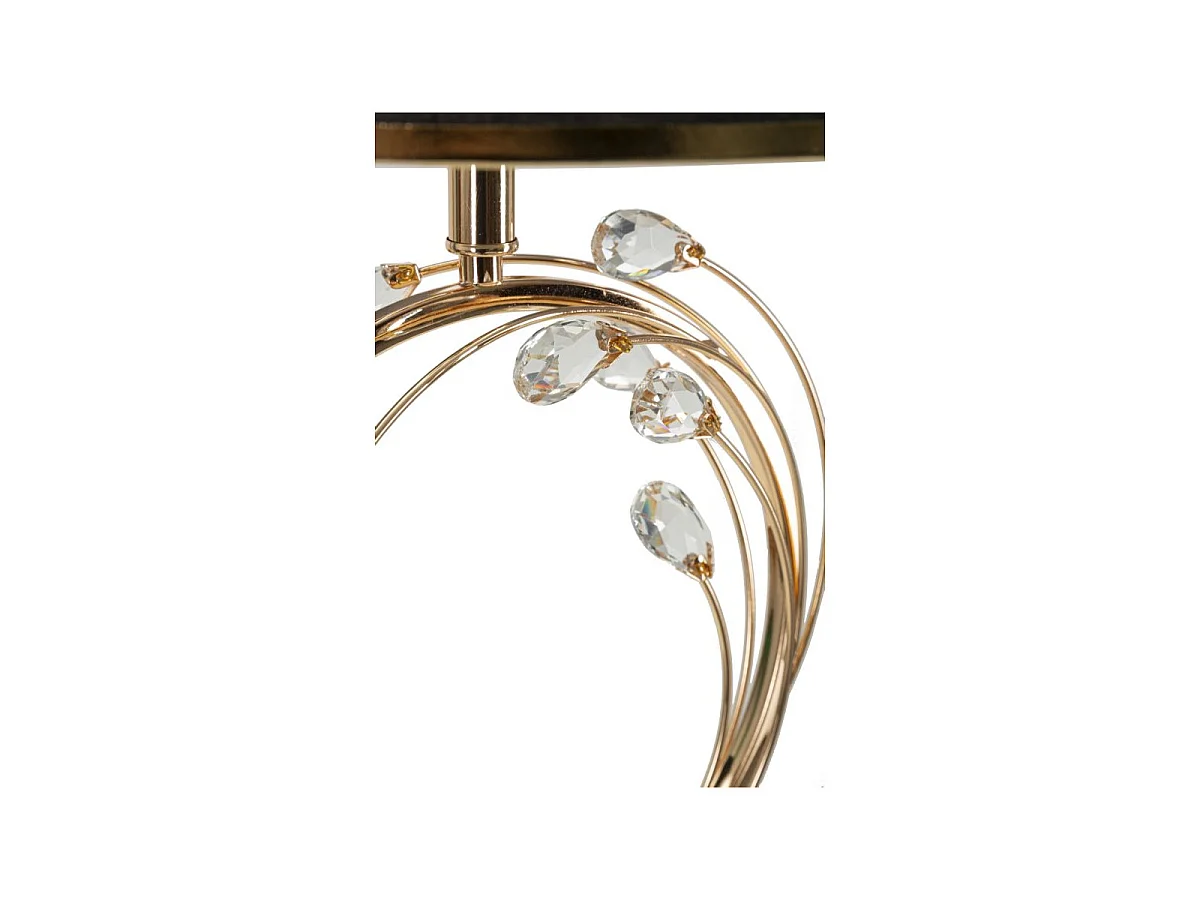 Lampa podłogowa do pokoju - czarny, złoty, żelazo, glamour, 38 x 38 x 160 cm - Bruxelles