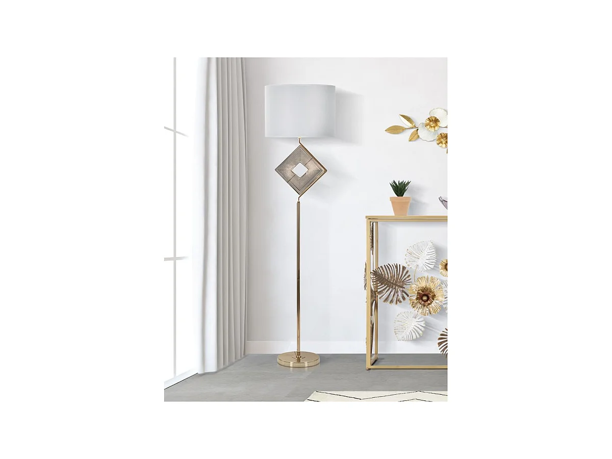 Stehleuchte Move, goldfarben, Eisen, 40 x 40 x 161 cm, 1 x E27, max. 40 W, Mauro Ferretti