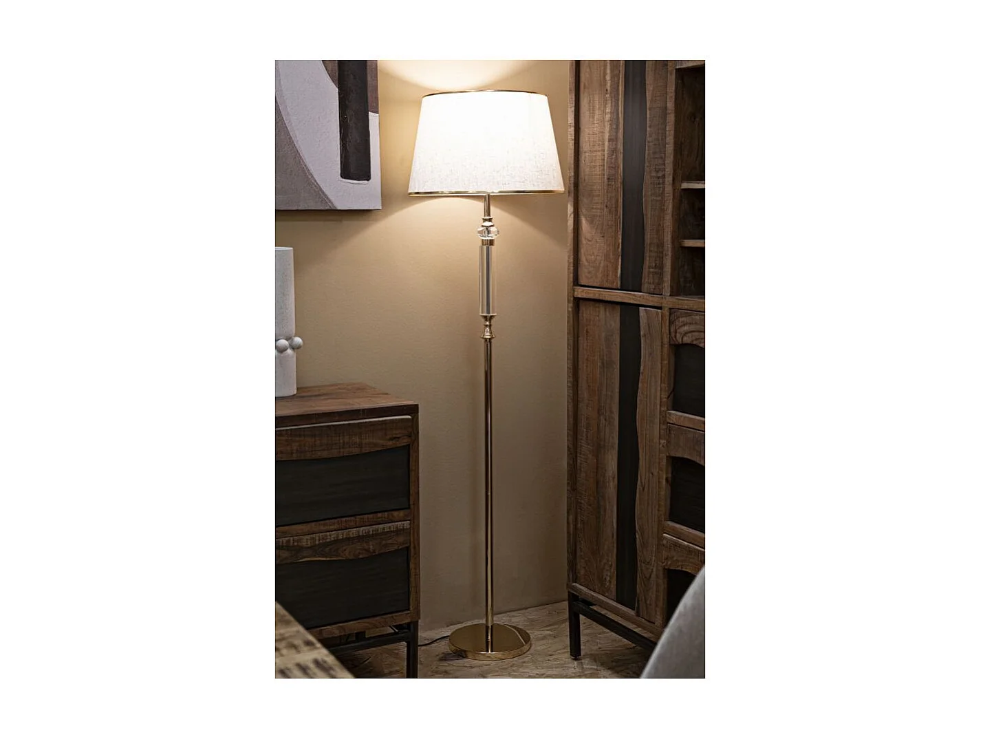 Lampada da terra in metallo e vetro cm  Ø 45x165