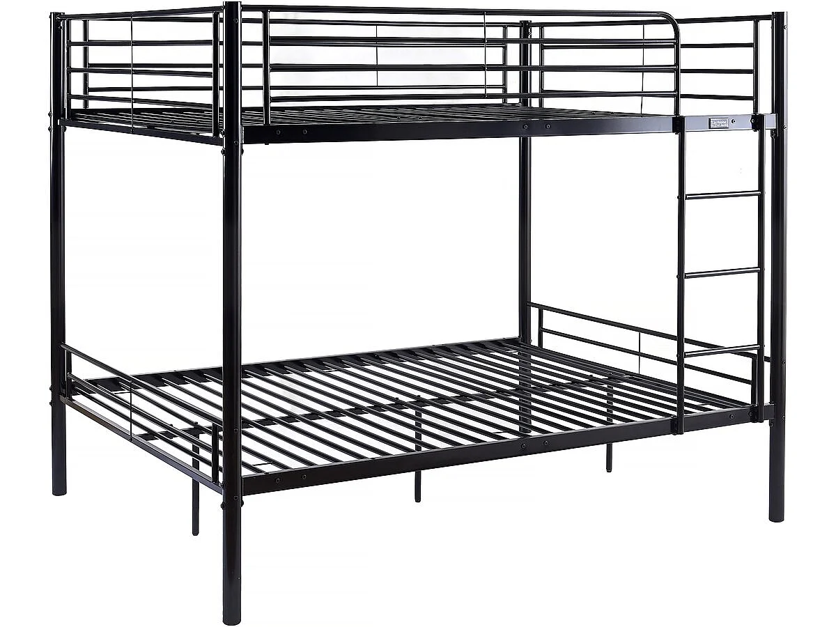 Lit superposé double "Adam" - Sommier inclus - 140 x 190 cm - Noir