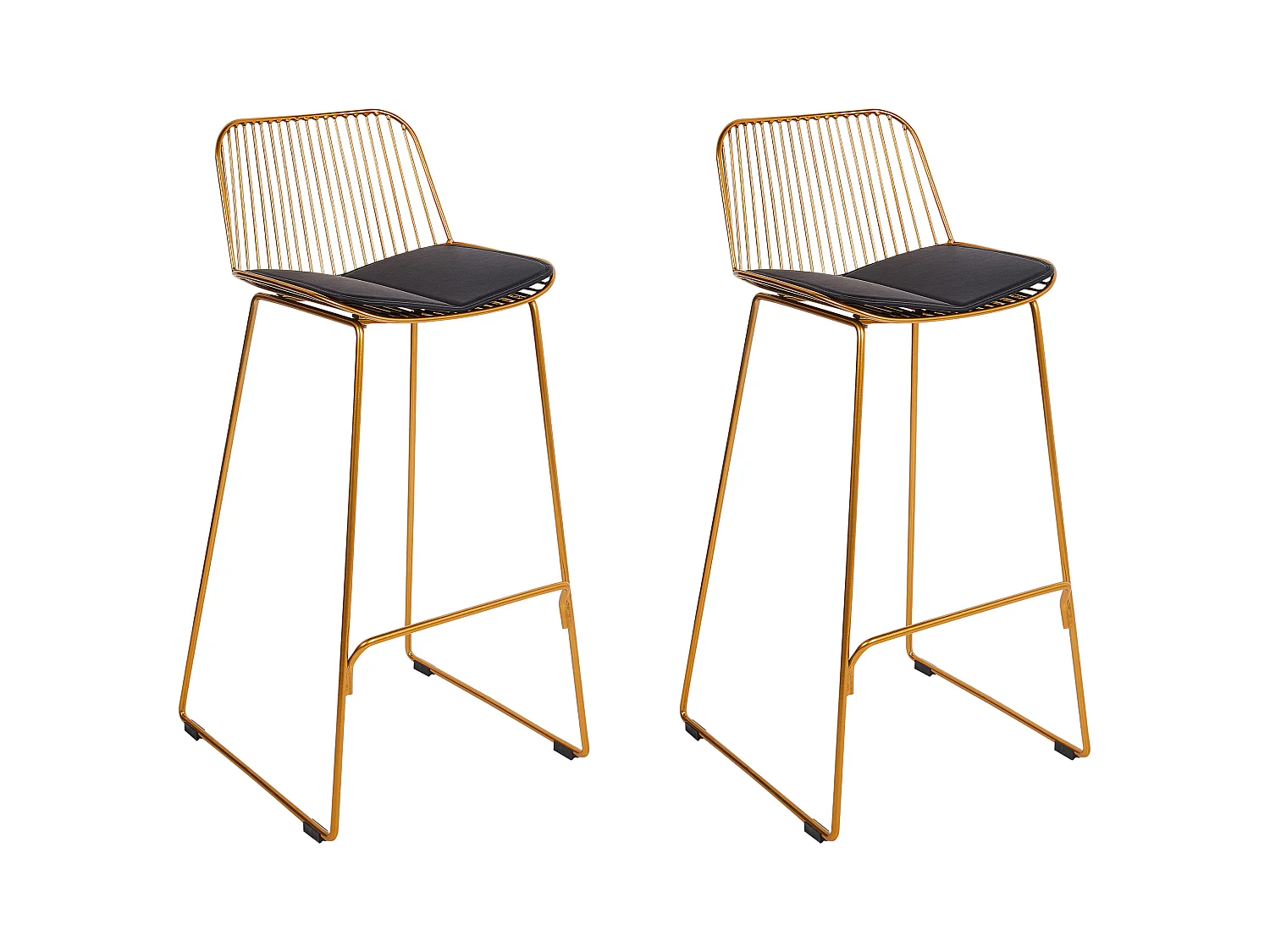 Lot de 2 chaises de bar PENSACOLA Métal Doré