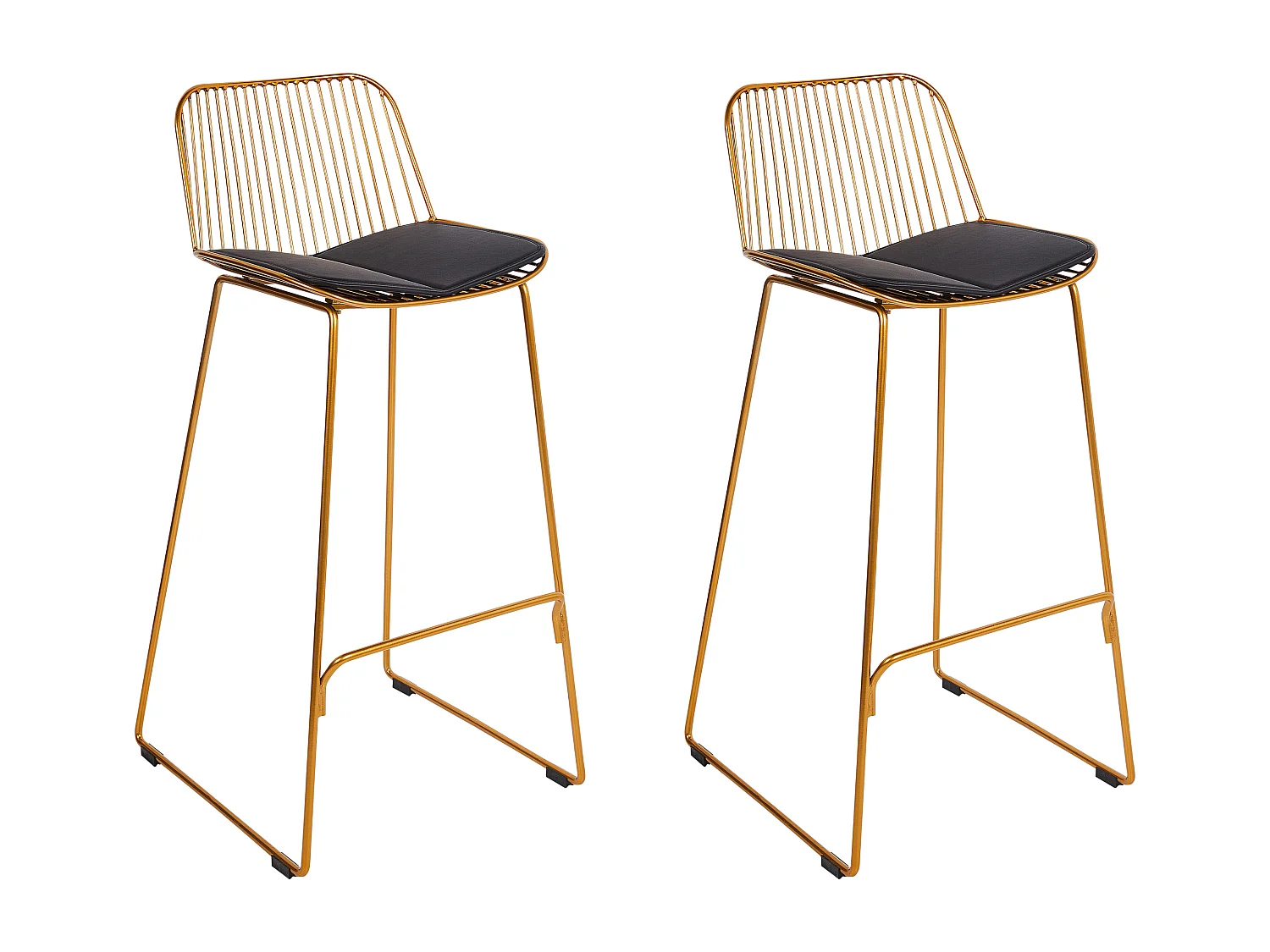 Lot de 2 chaises de bar PENSACOLA Métal Doré