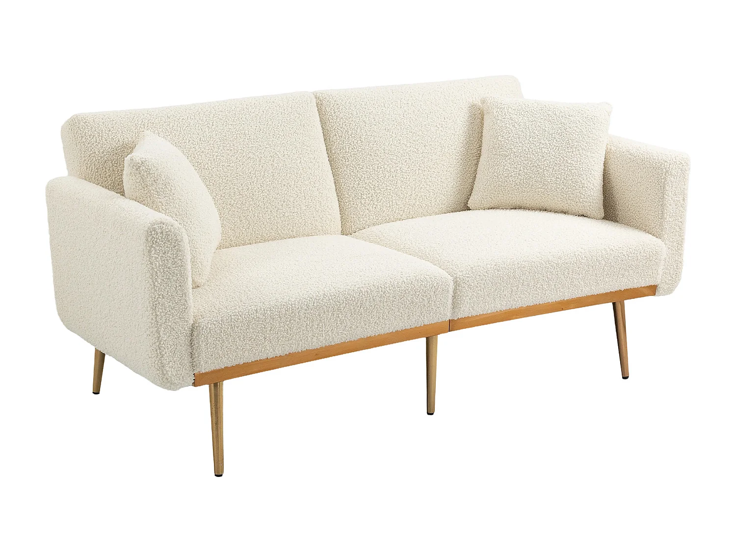 Schlafsofa mit Bettfunktion, verstellbarer Winkel, mit Kissen