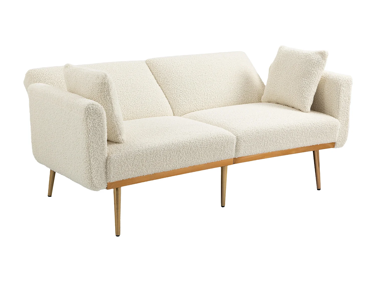 Schlafsofa mit Bettfunktion, verstellbarer Winkel, mit Kissen