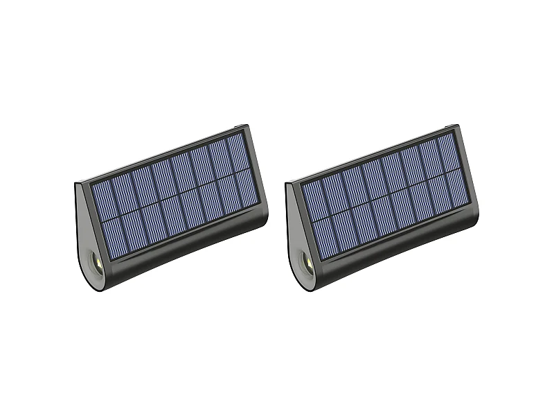 Solar-Wandleuchten 2er-Set - 30 Lumen - Schwarz - TRESTIA