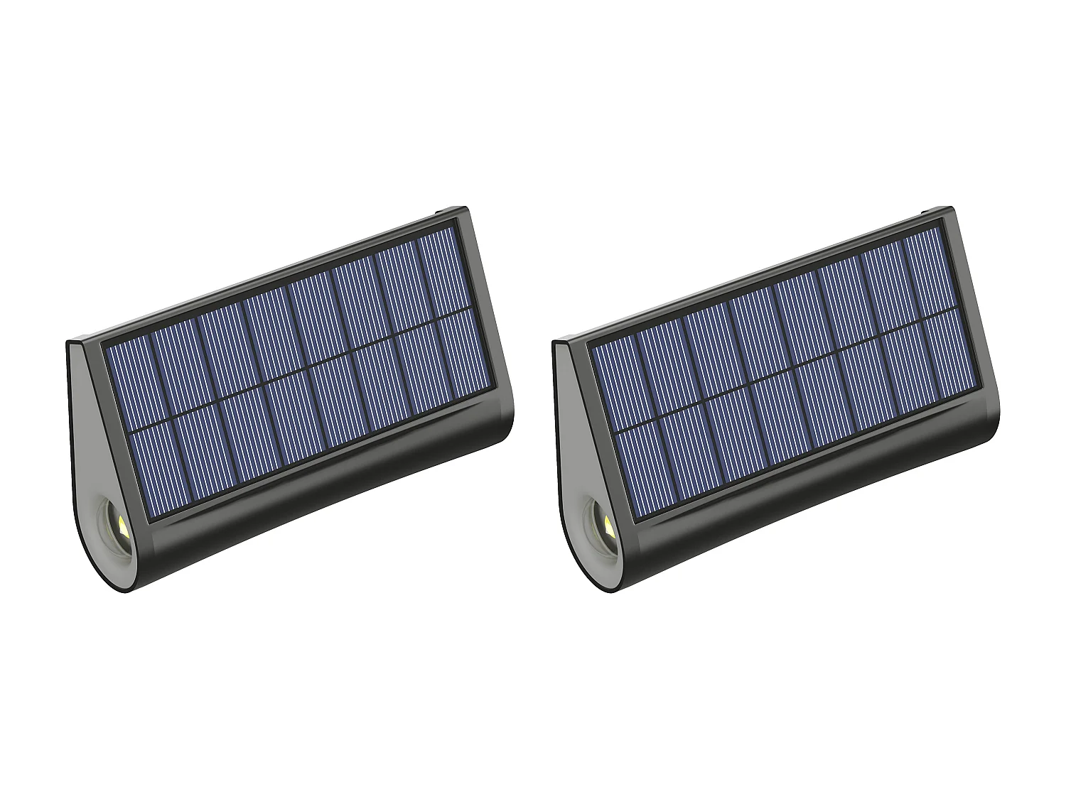 Solar-Wandleuchten 2er-Set - 30 Lumen - Schwarz - TRESTIA
