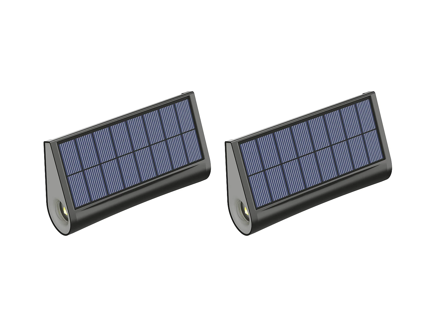 Juego de 2 apliques solares de pared - 30 lúmenes - Negro - TRESTIA