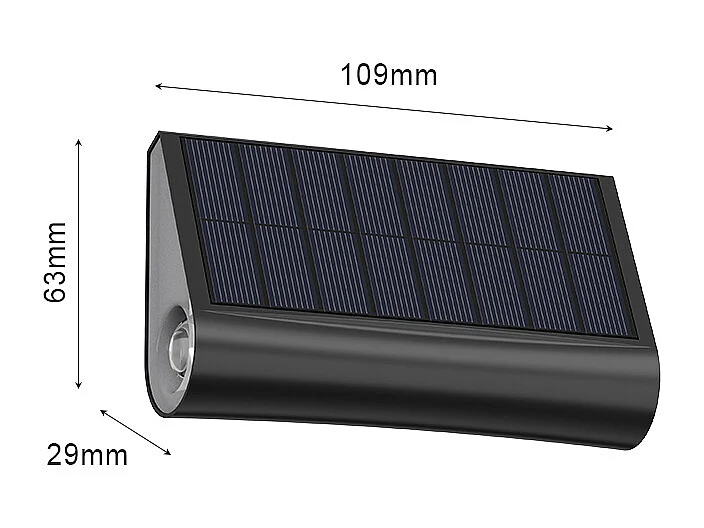 Set van 2 zonne-wandlampen - 30 lumen - Zwart - TRESTIA