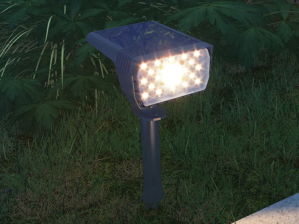 Lot de 2 balises solaires à planter - 300 lumens - Noir - HORSENS