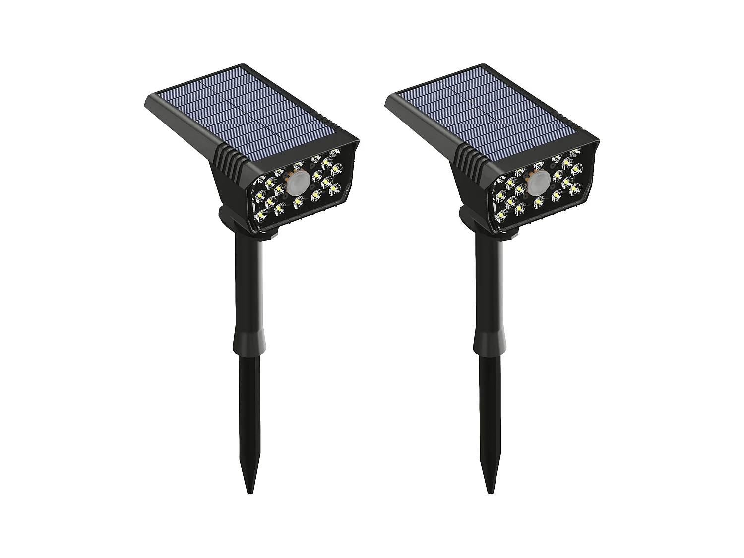 Set van 2 zonnelampen om in te graven - 300 lumen - Zwart - HORSENS