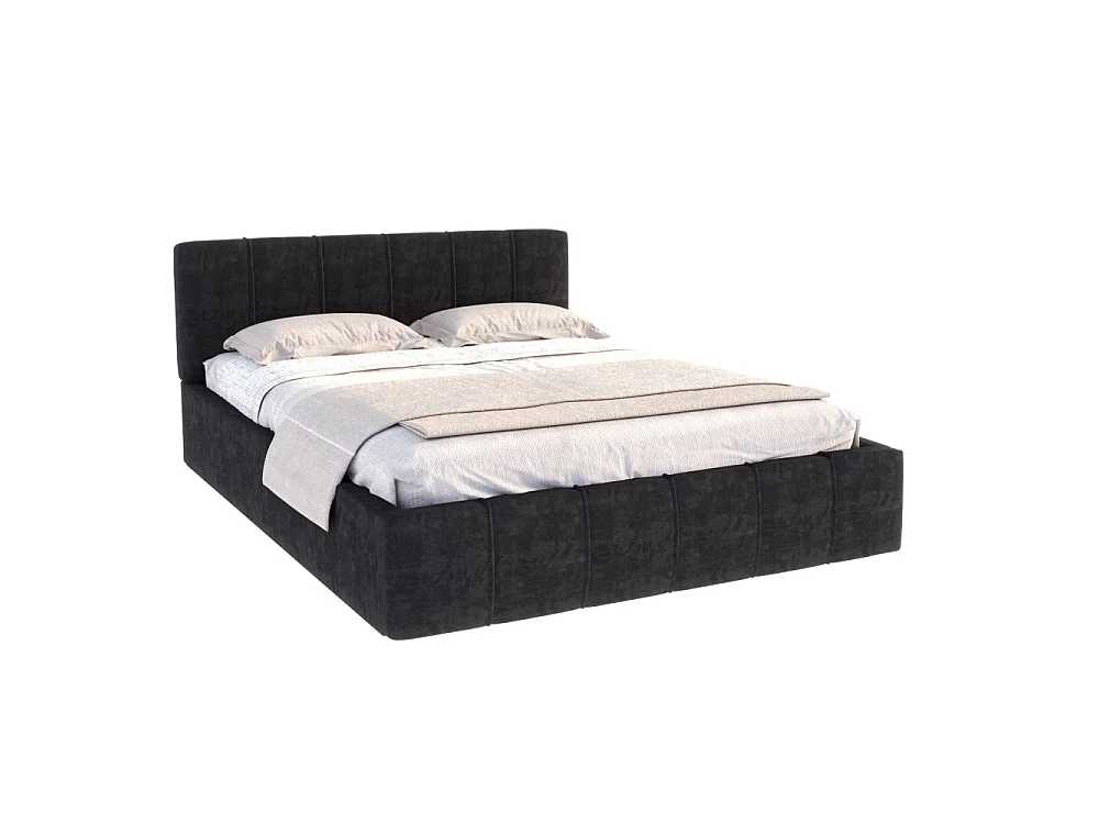 Lit coffre ATLANTA 180 x 200 cm avec sommier à lattes relevable Noir