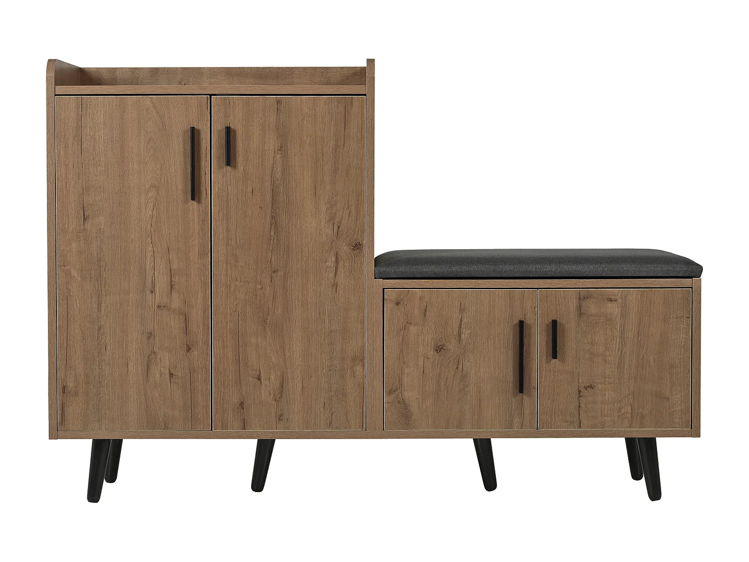 Meuble à chaussures - avec une banquette et 4 portes - Marron