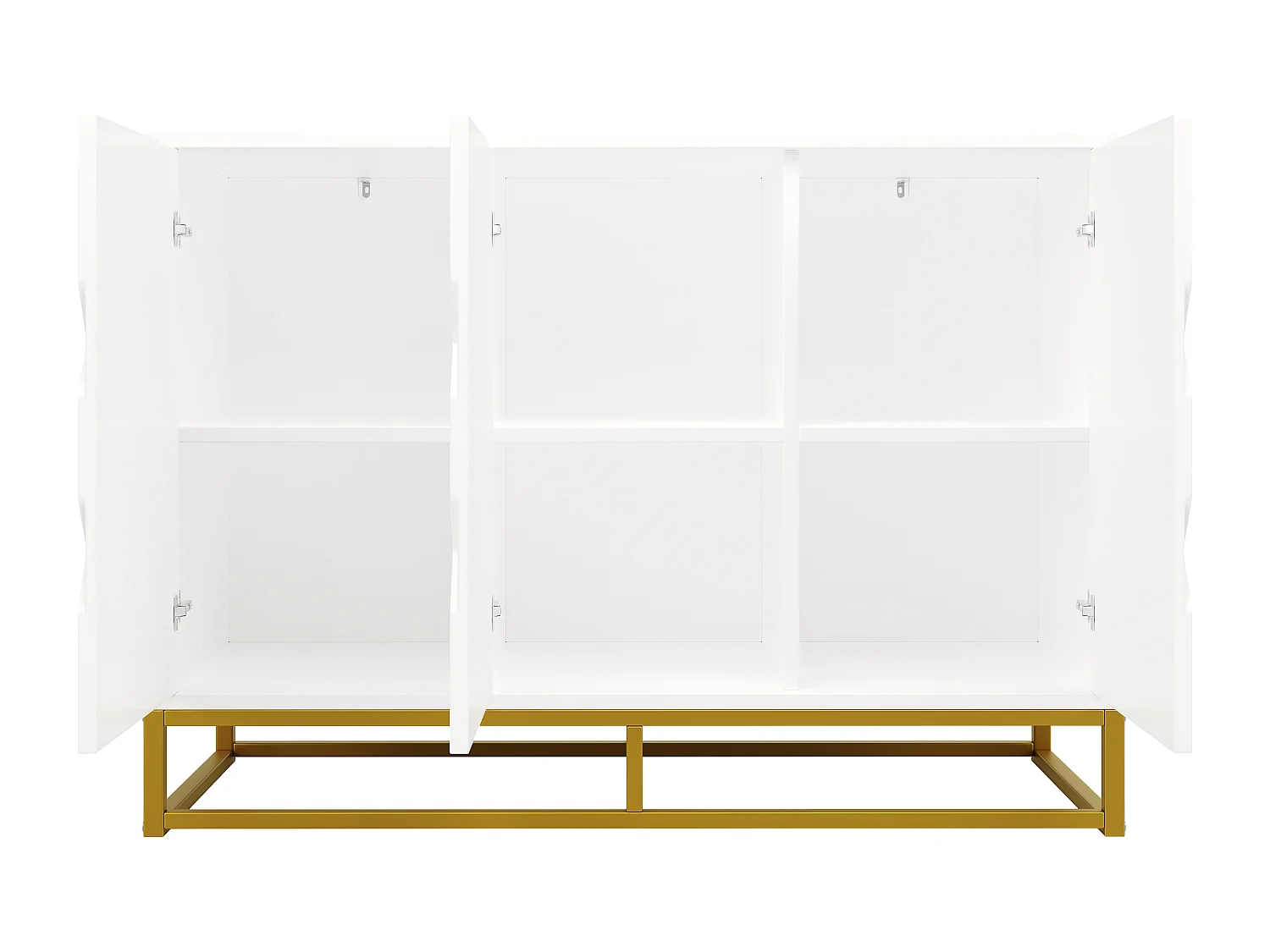 Credenza moderna 120×40×85 cm - 3 ante con ripiani regolabili - Bianco