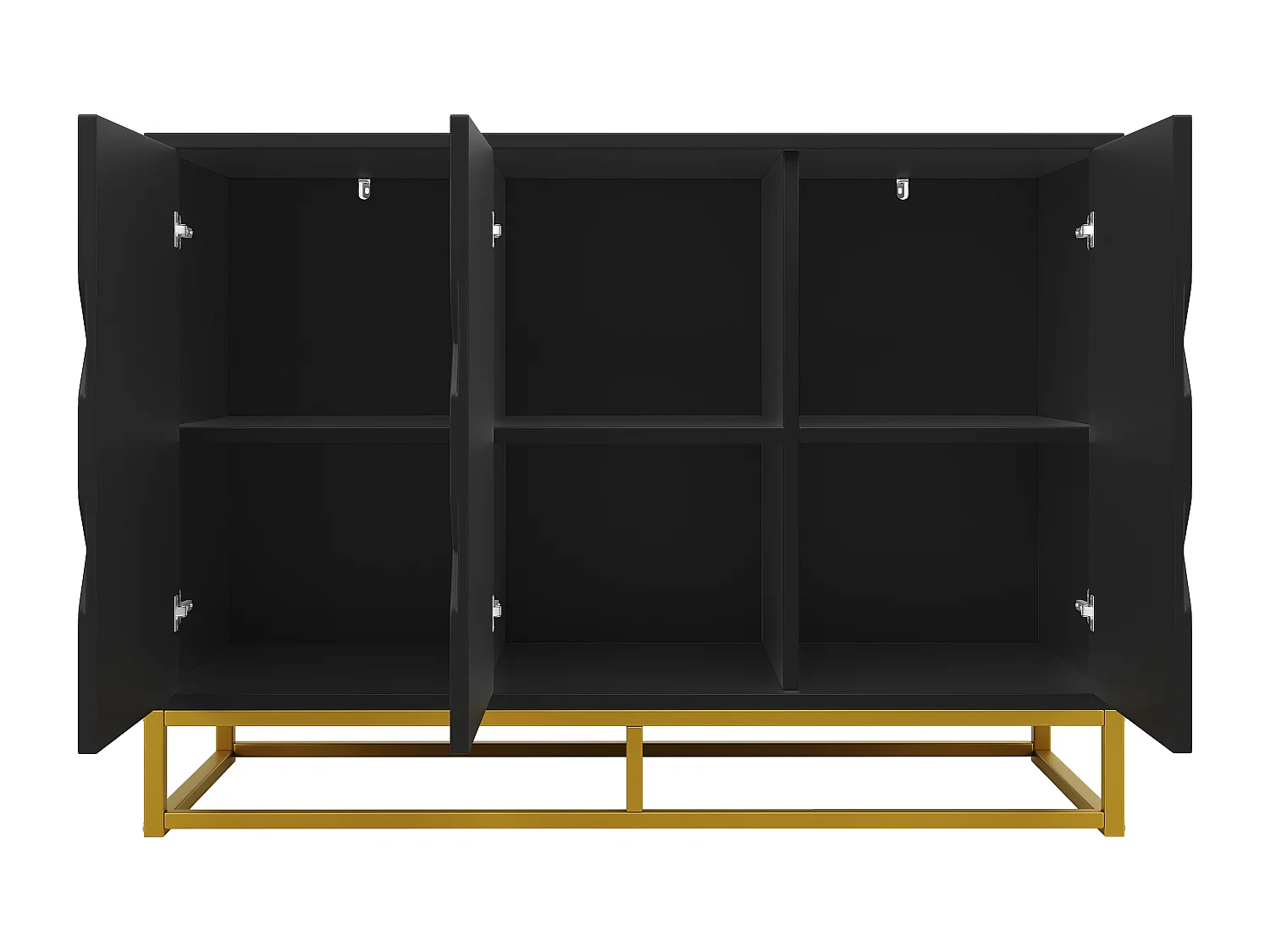 Buffet moderne 120×40×85 cm - 3 portes avec étagères réglables - Noir