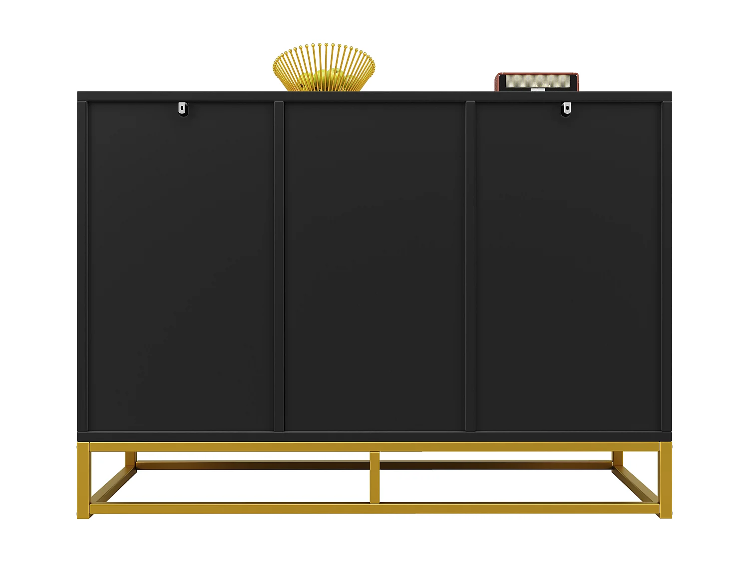 Buffet moderne 120×40×85 cm - 3 portes avec étagères réglables - Noir