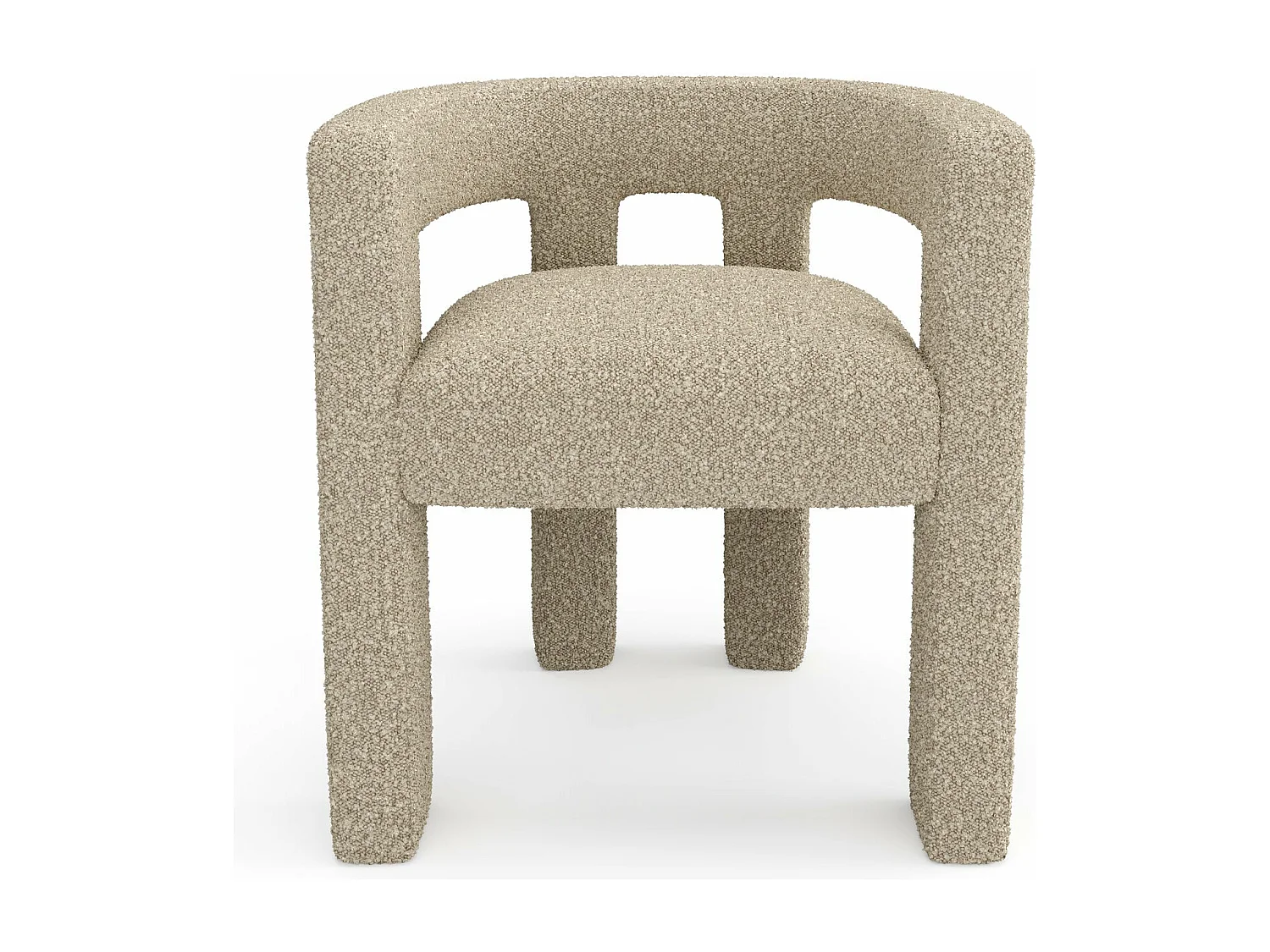 Fauteuil de salle à manger bouclette taupe ALYA