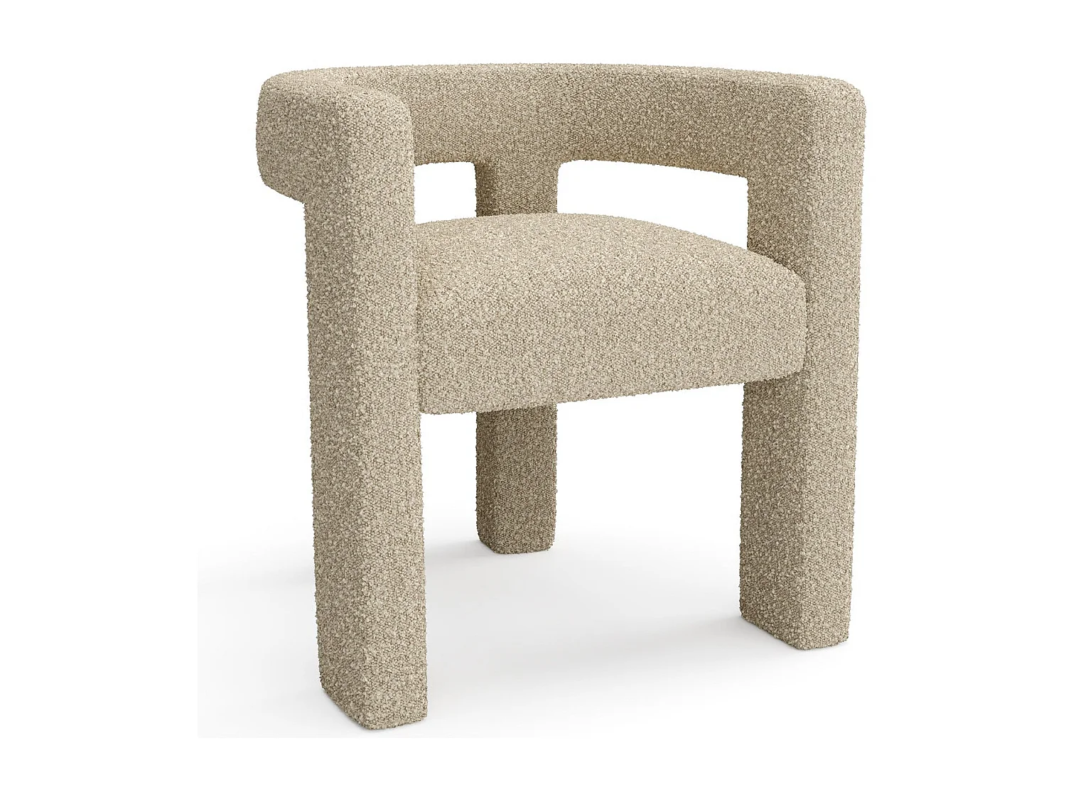 Fauteuil de salle à manger bouclette taupe ALYA