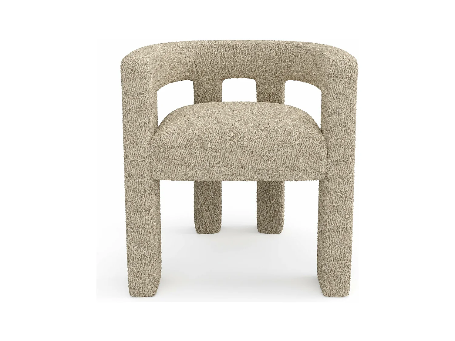 Fauteuil de salle à manger bouclette taupe ALYA