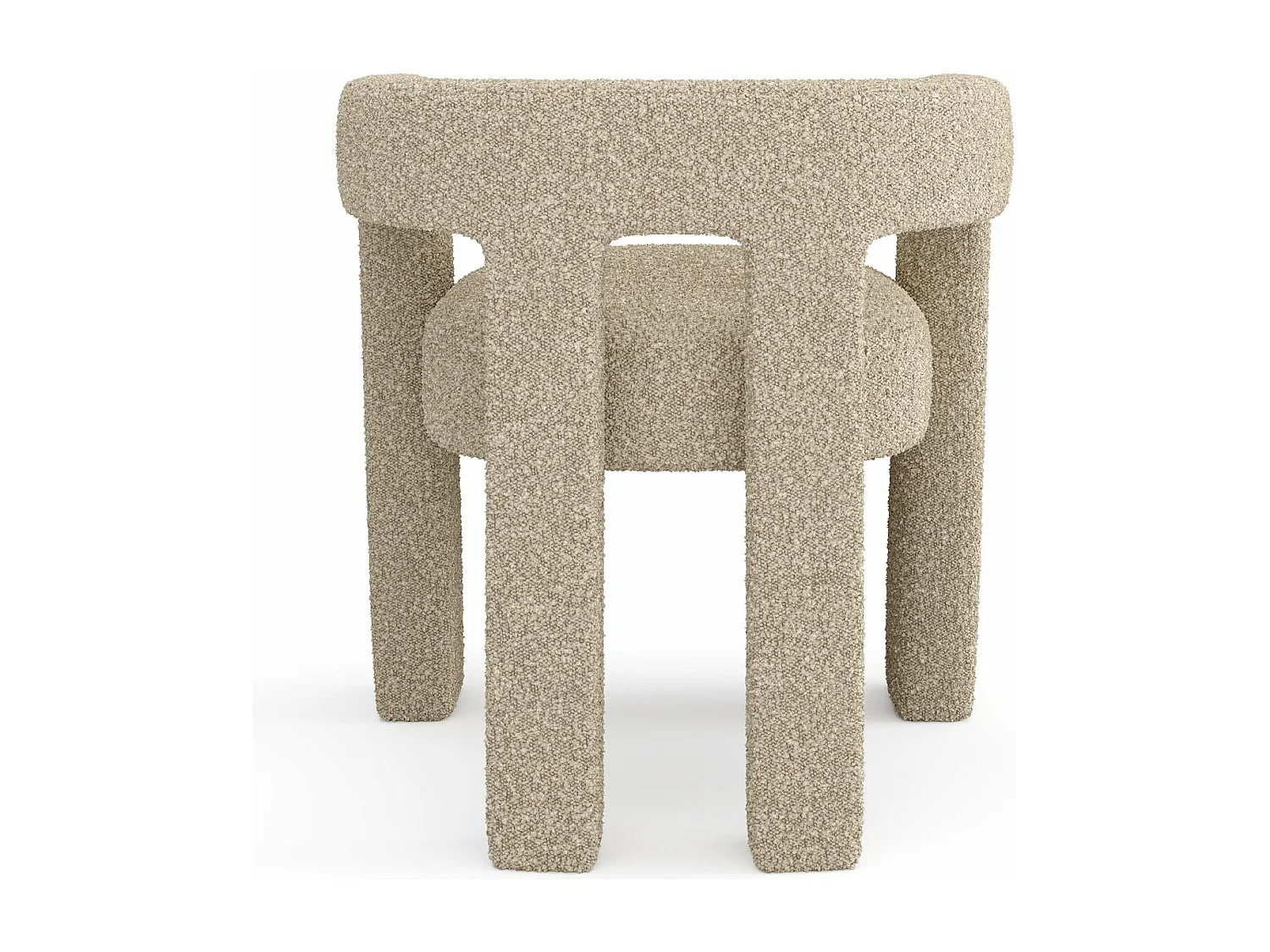 Fauteuil de salle à manger bouclette taupe ALYA