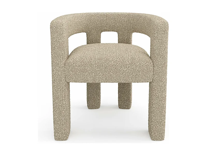 Fauteuil de salle à manger bouclette taupe ALYA