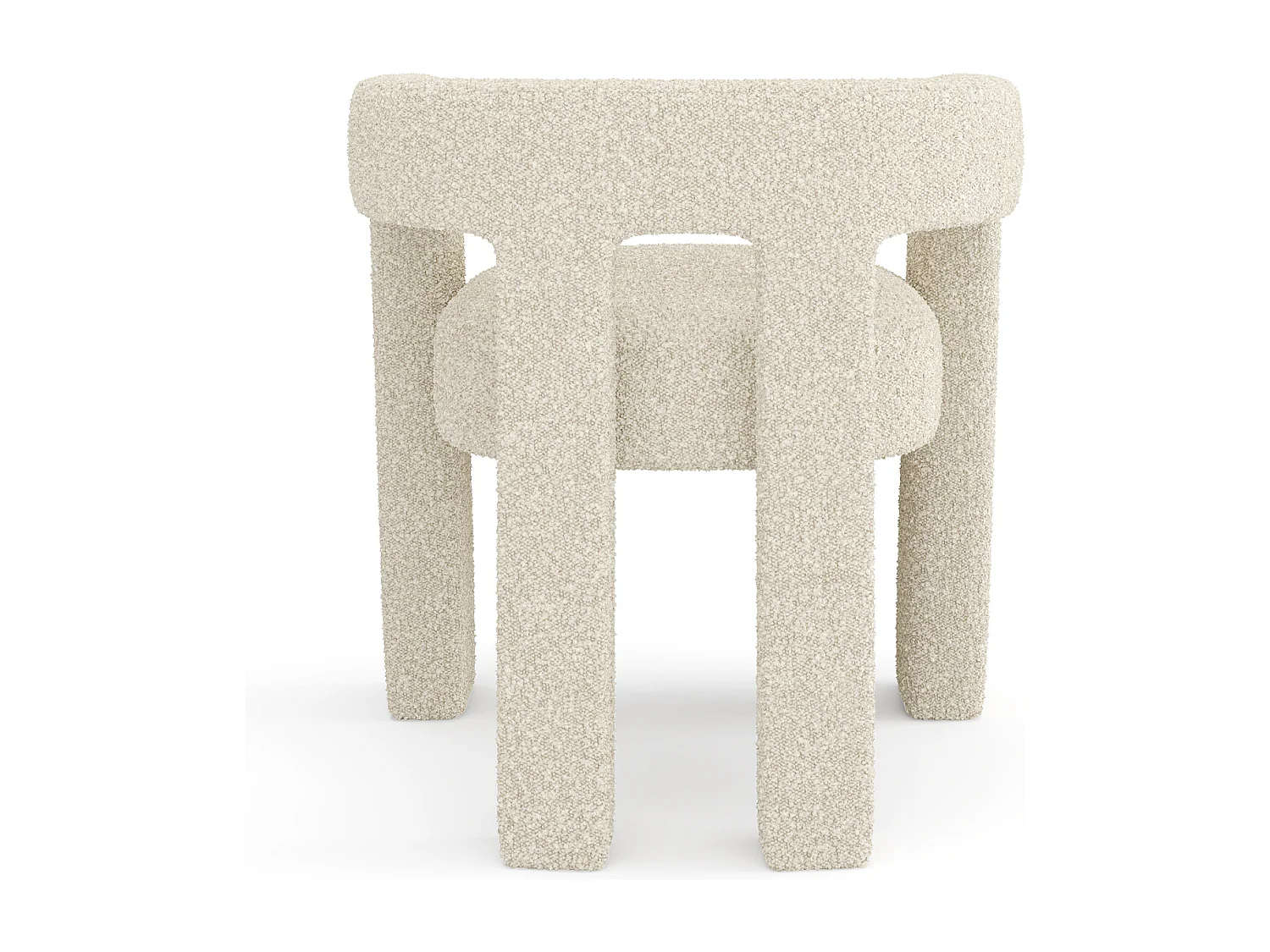 Fauteuil de salle à manger bouclette beige ALYA