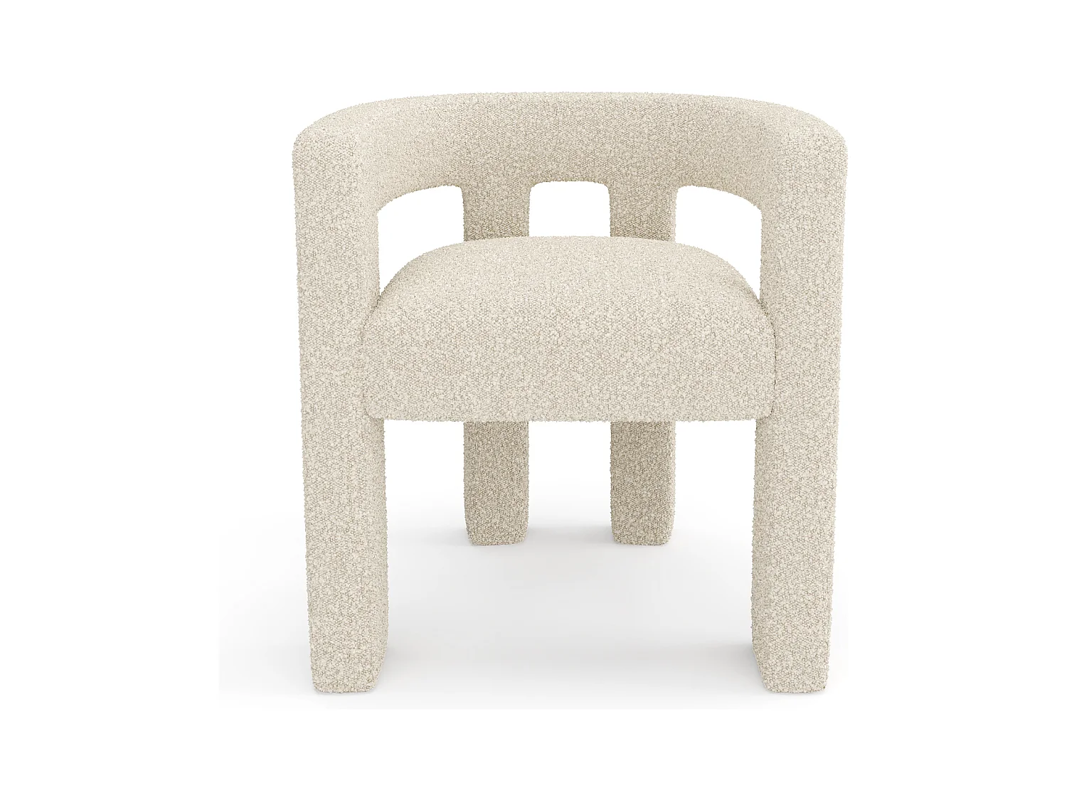 Fauteuil de salle à manger bouclette beige ALYA
