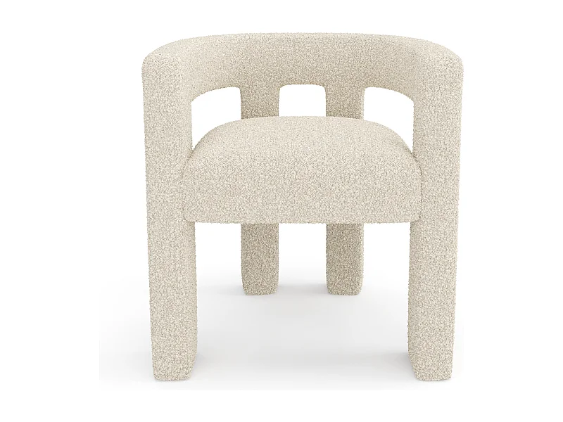 Fauteuil de salle à manger bouclette beige ALYA