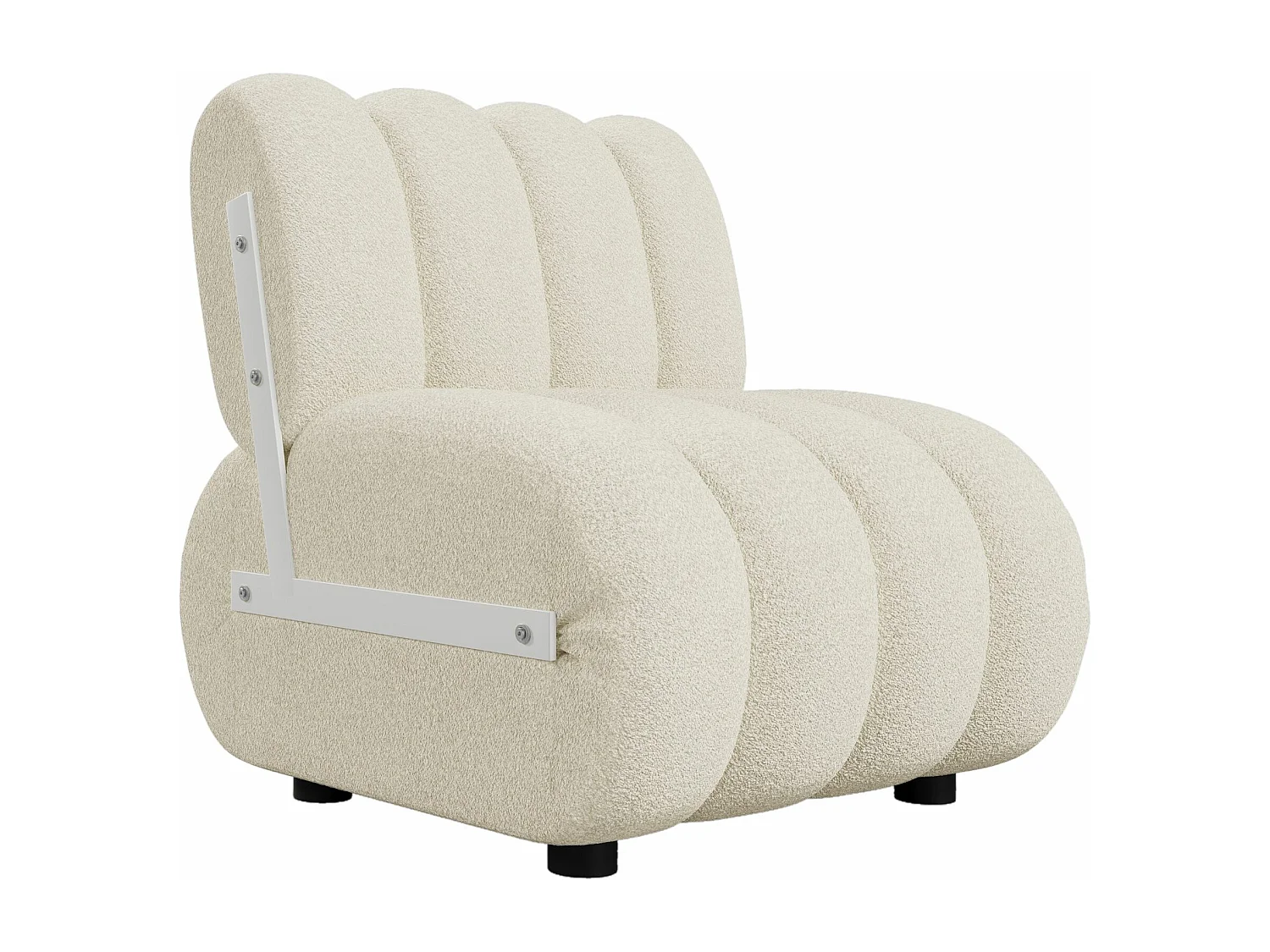 Chaise Sherpa moderne rembourrée - Chaises de salon, chaises longues ergonomiques