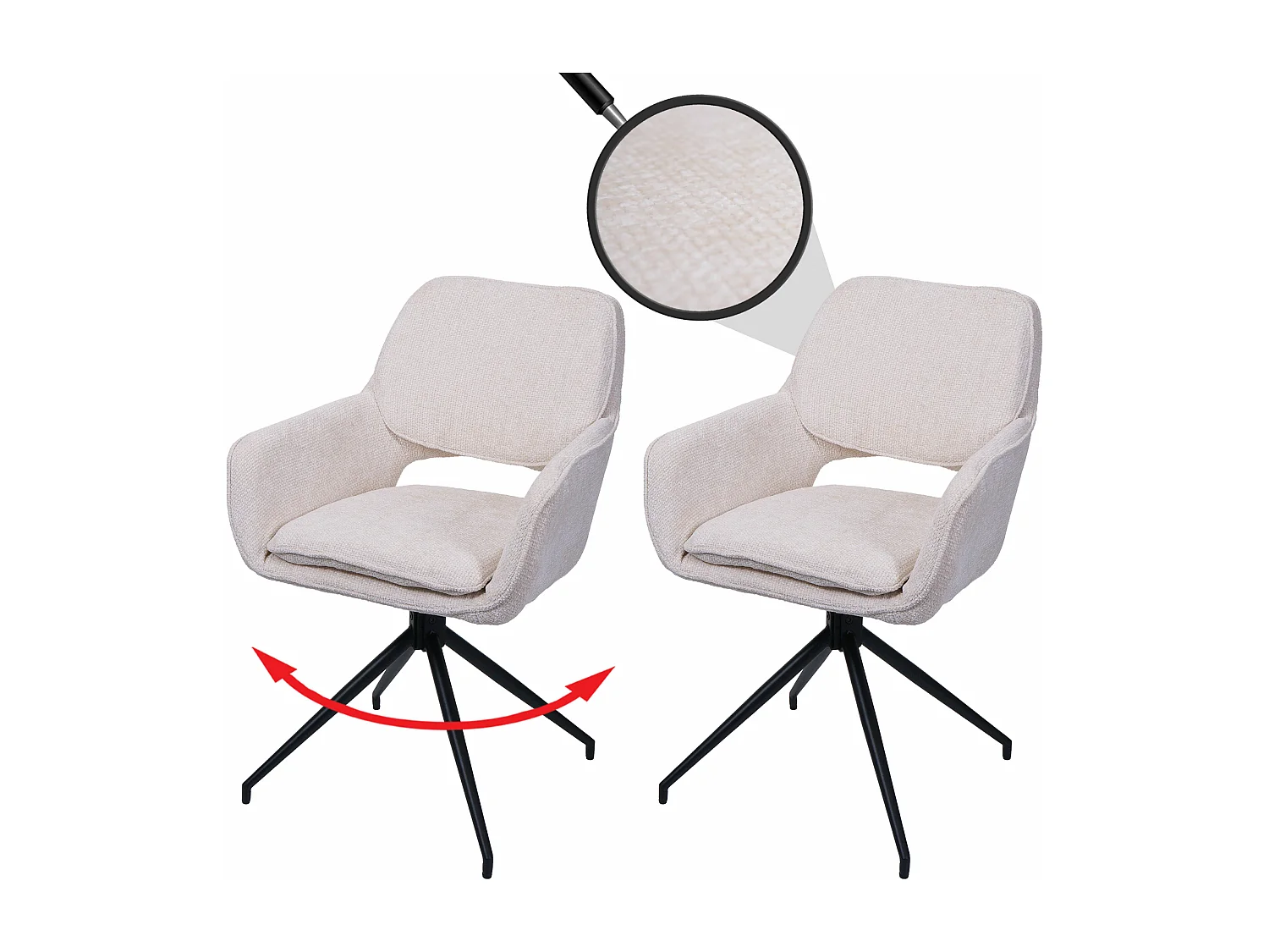 Eetkamerstoel MCW-N74 (set van 2),  crème