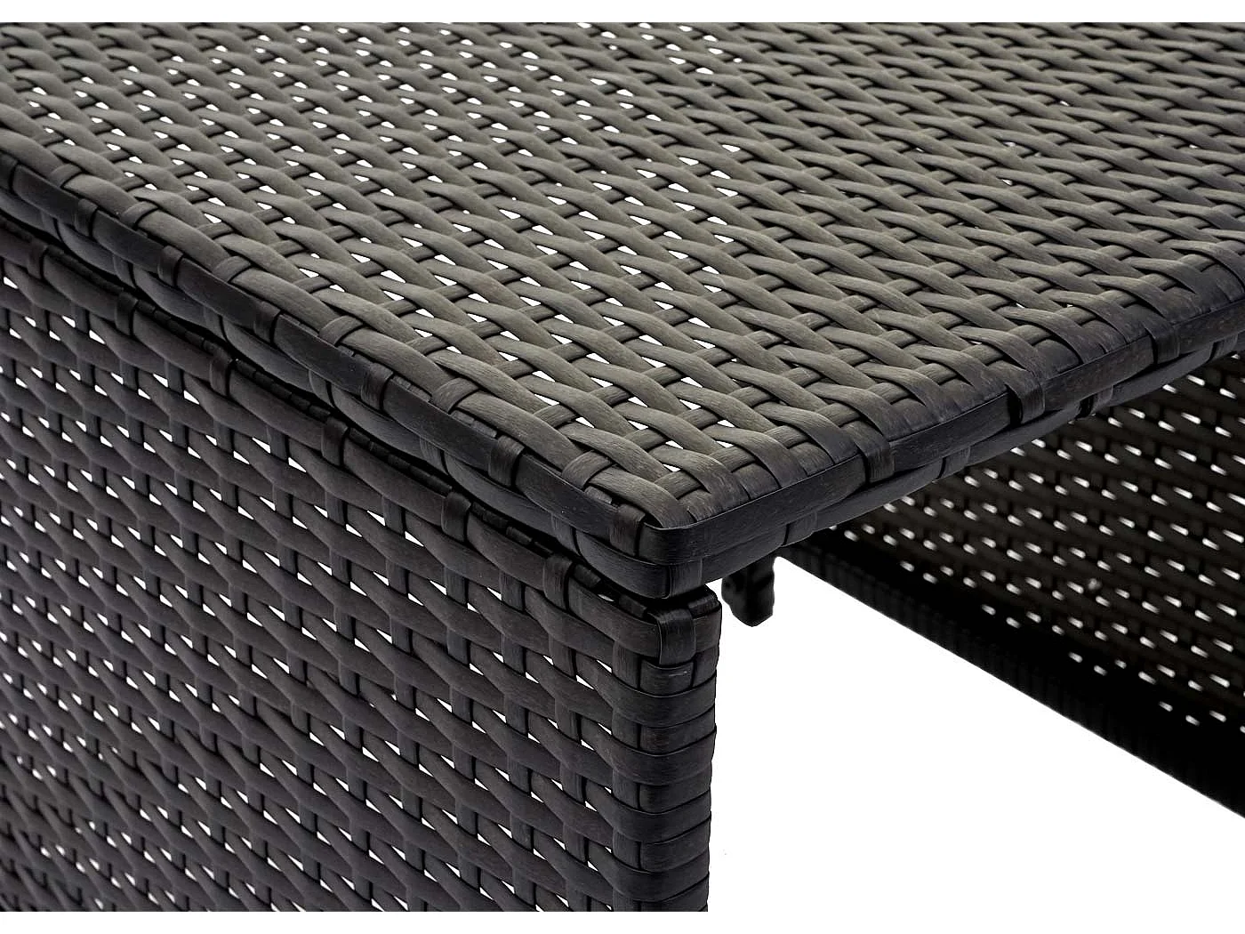 Taburete de polirratán MCW-G16 (set de 2),  negro, cojín gris claro