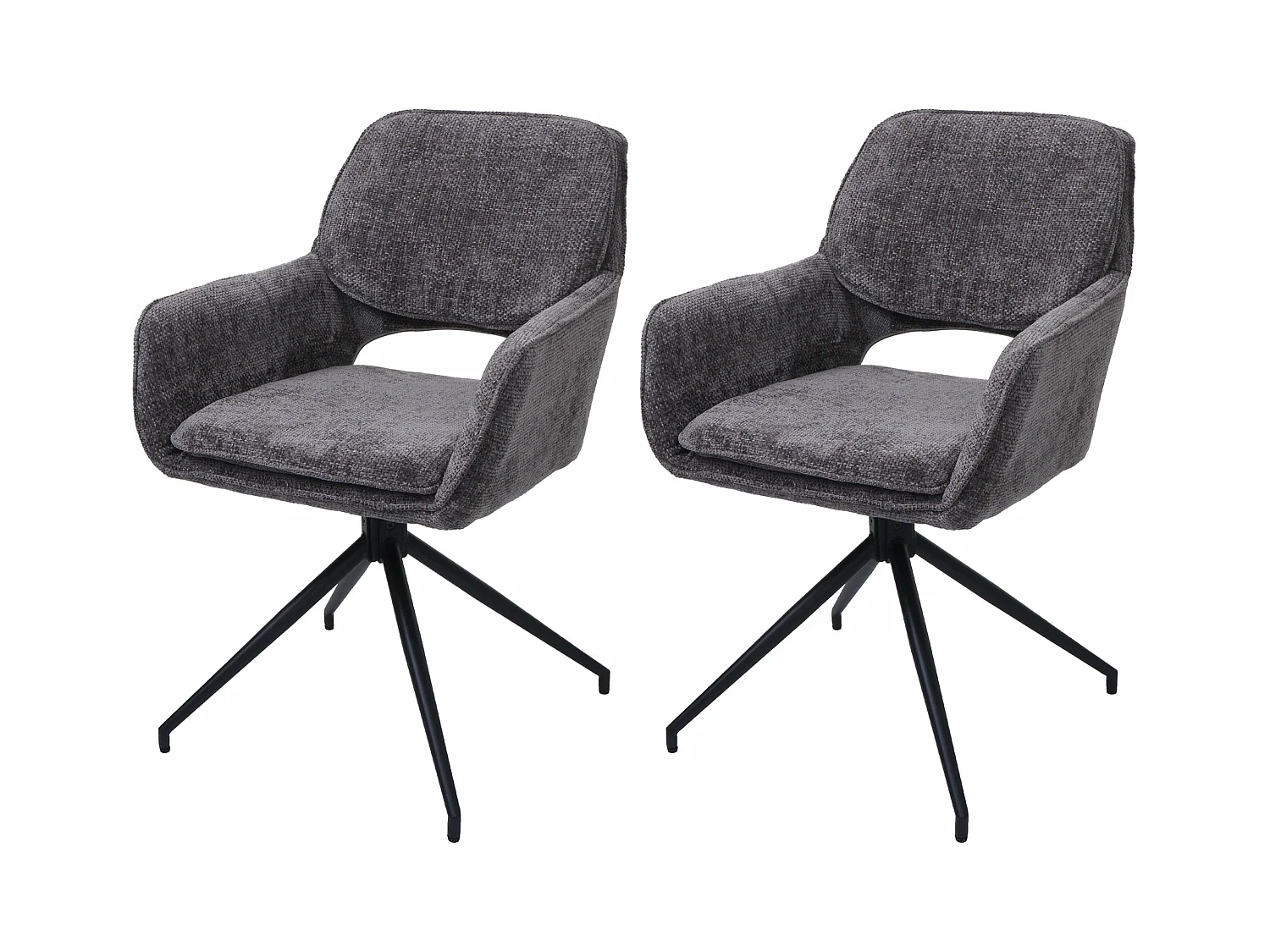 Chaise de salle à manger MCW-N74 (lot de 2),  gris foncé