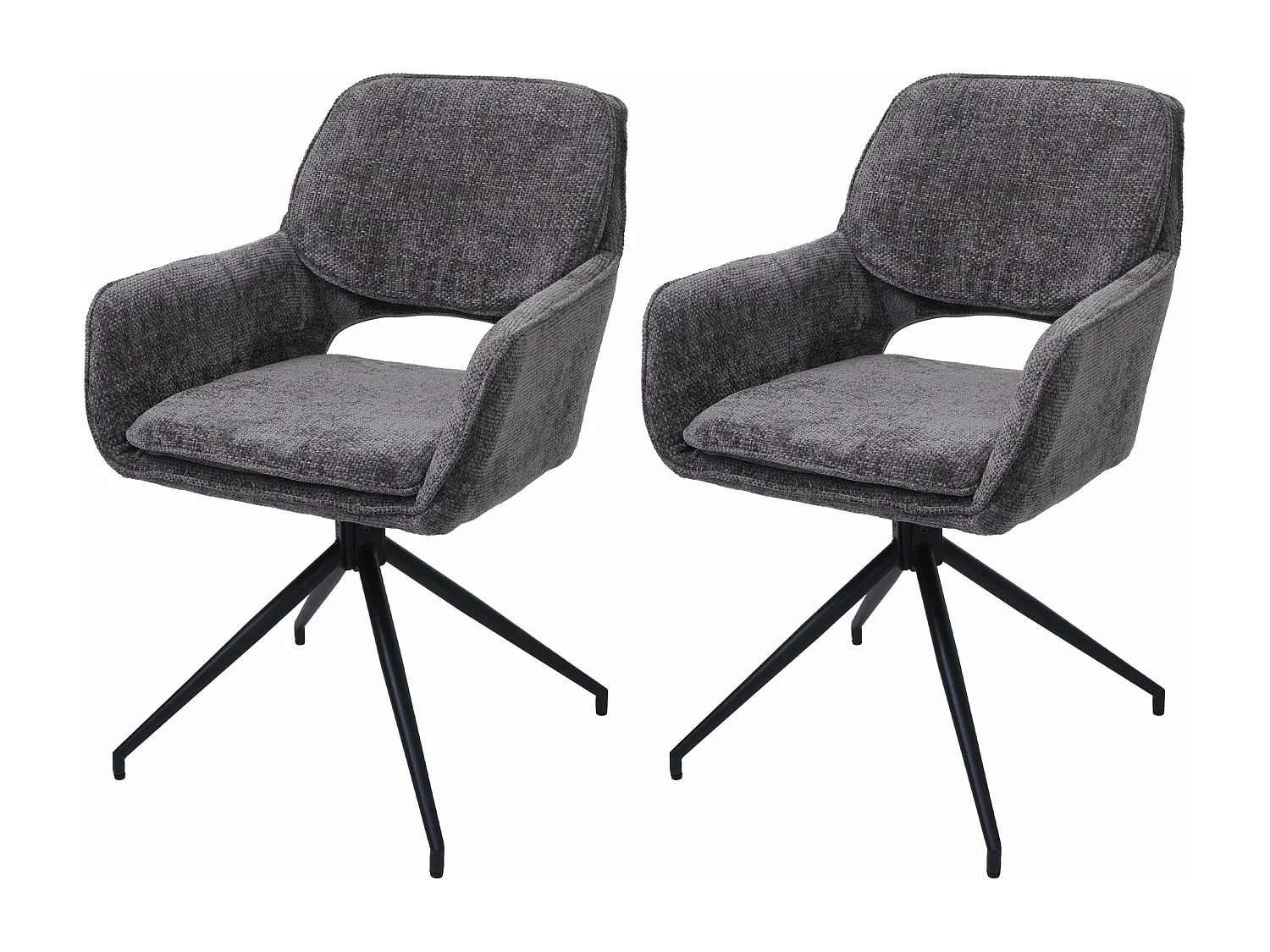 Chaise de salle à manger MCW-N74 (lot de 2),  gris foncé