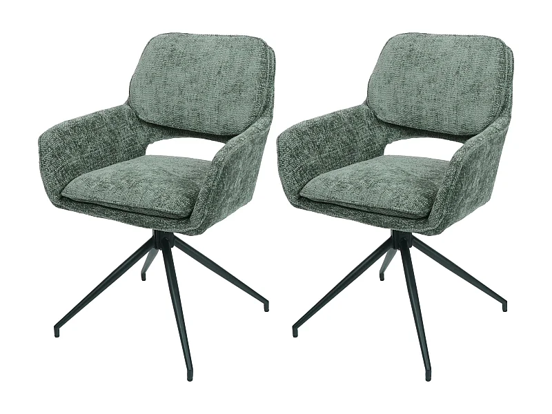 Chaise de salle à manger MCW-N74 (lot de 2),  vert