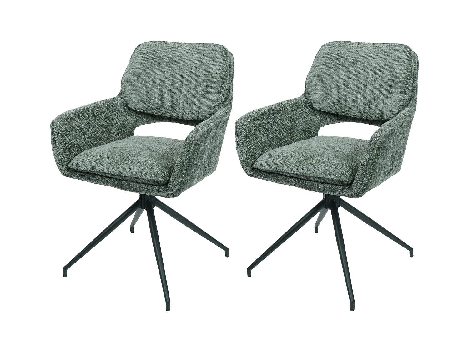 Chaise de salle à manger MCW-N74 (lot de 2),  vert