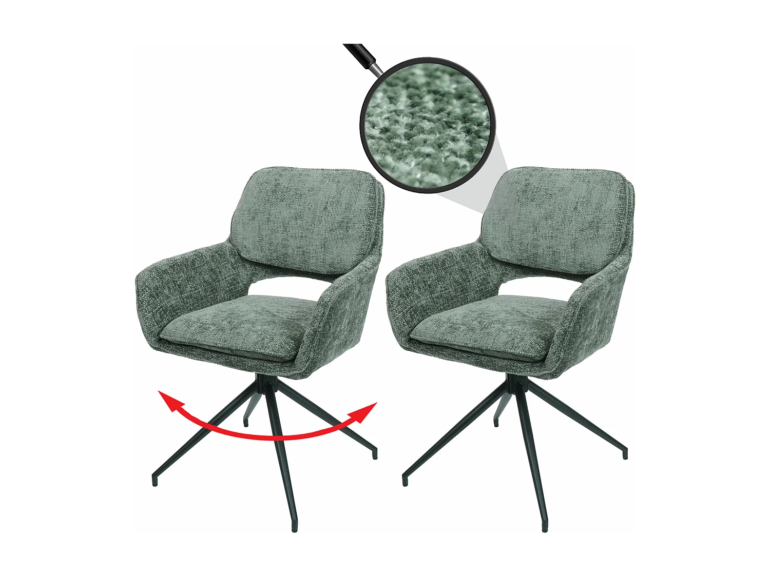 MCW-N74 cadeira de jantar (conjunto de 2),  verde