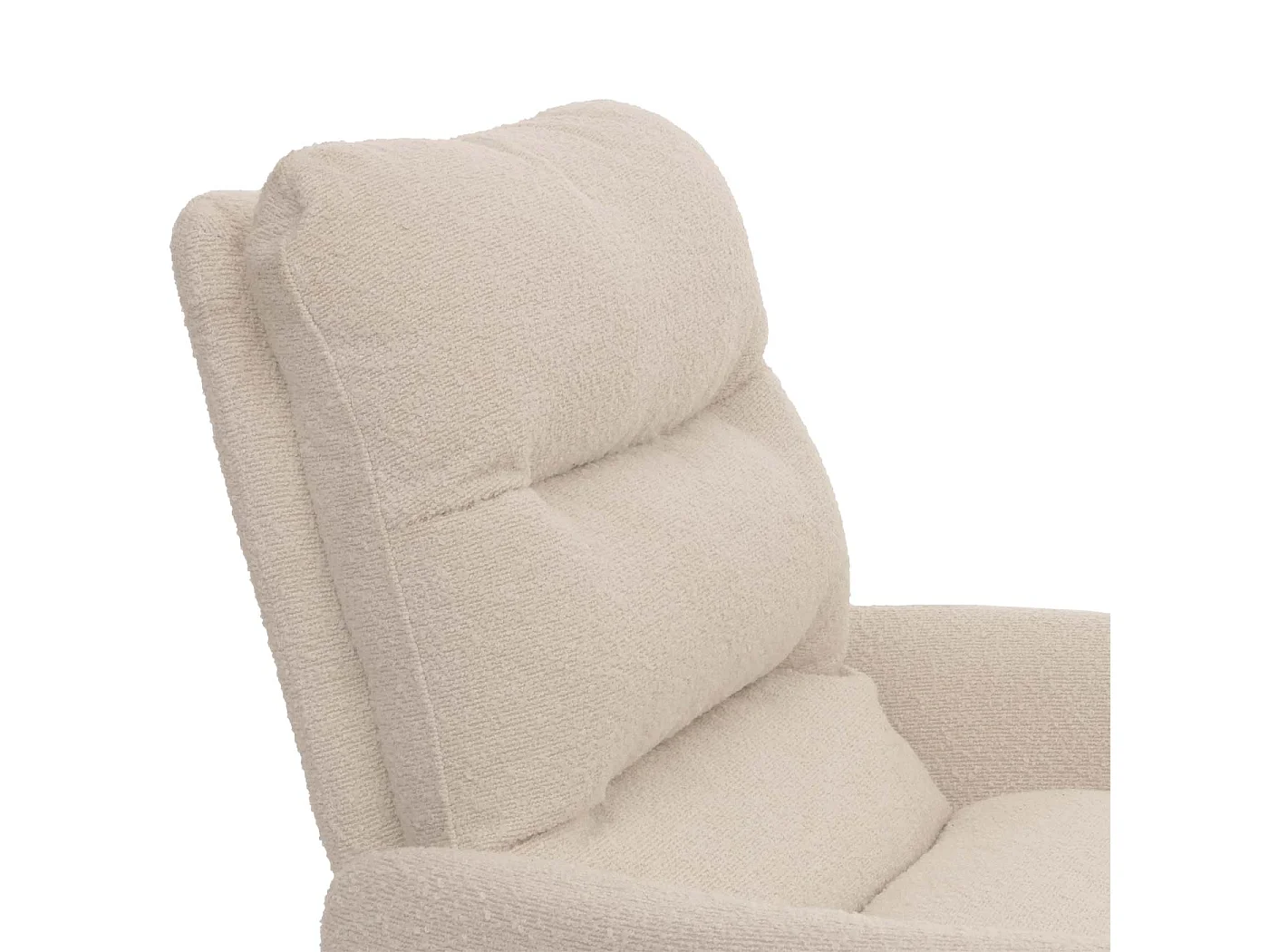 Eetkamerstoel MCW-G66 Bouclé,  crème wit, met armleuning