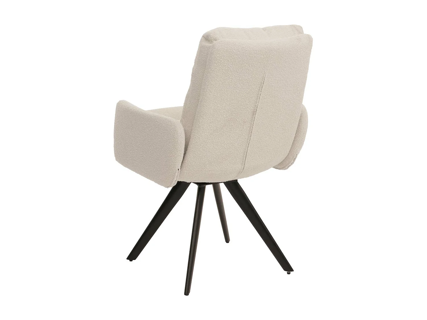 Eetkamerstoel MCW-G66 Bouclé,  crème wit, met armleuning