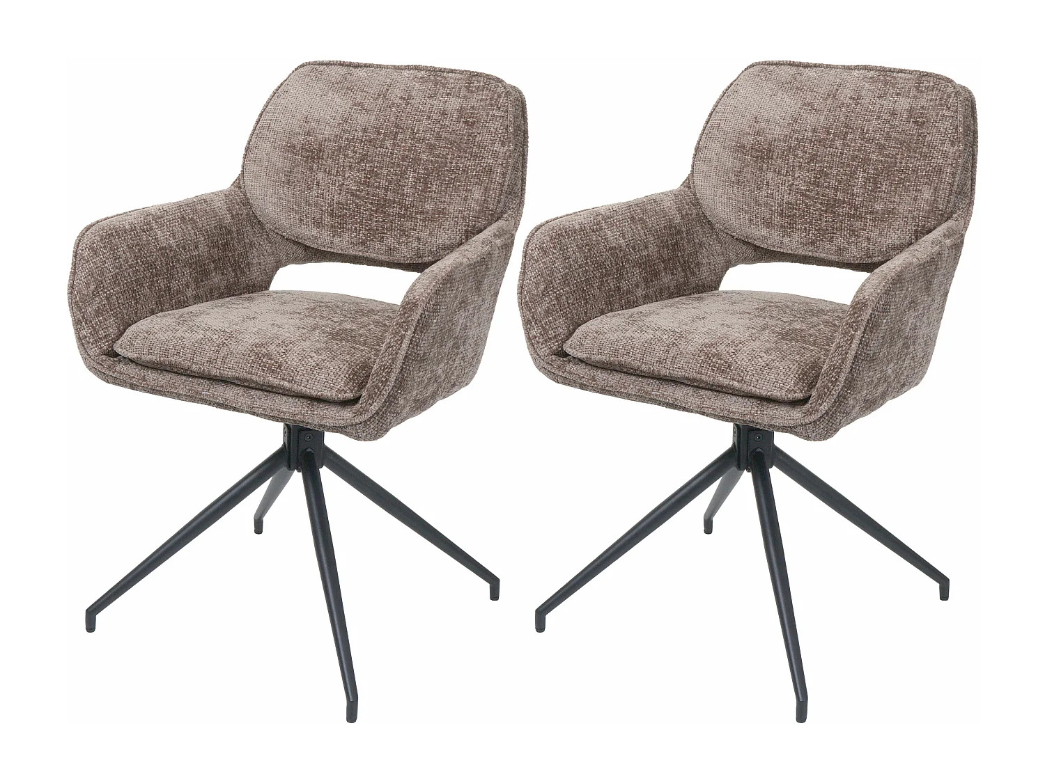 Chaise de salle à manger MCW-N74 (lot de 2),  marron